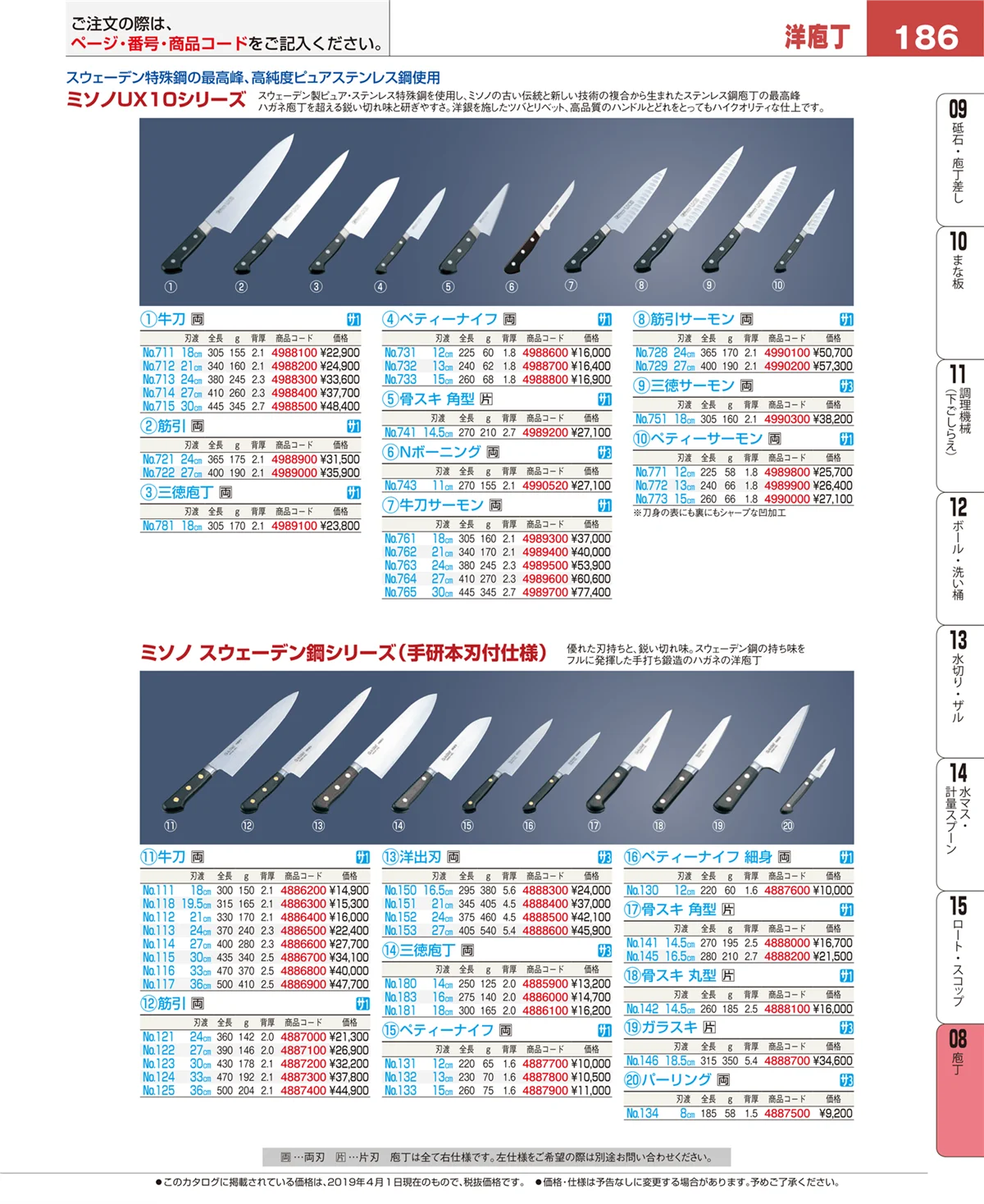 EBM業務用厨房用品カタログvol.19・ページ番号186・ホテルパン・ガストロノームパン
