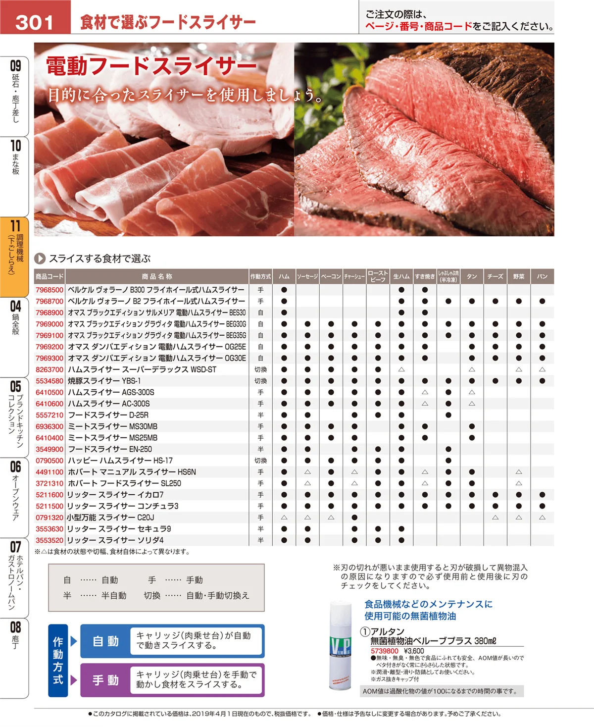 EBM業務用厨房用品カタログvol.19・ページ番号301・まな板