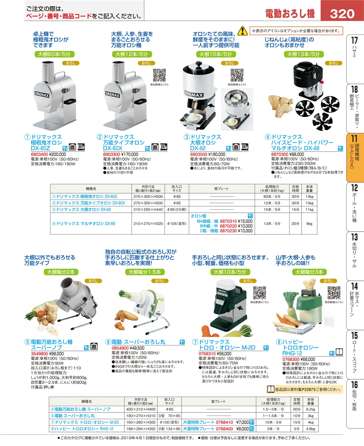 EBM業務用厨房用品カタログvol.19・ページ番号320・まな板