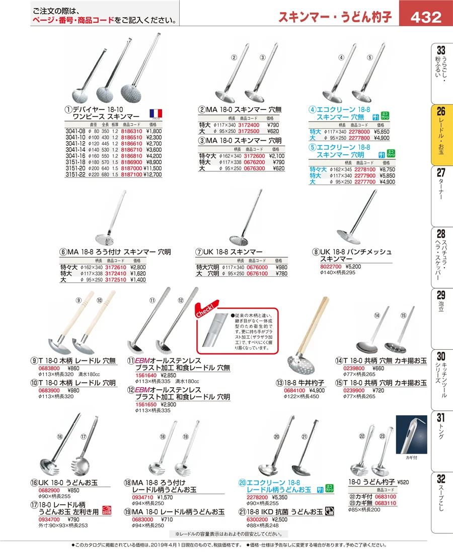レードル・お玉 ページ432
