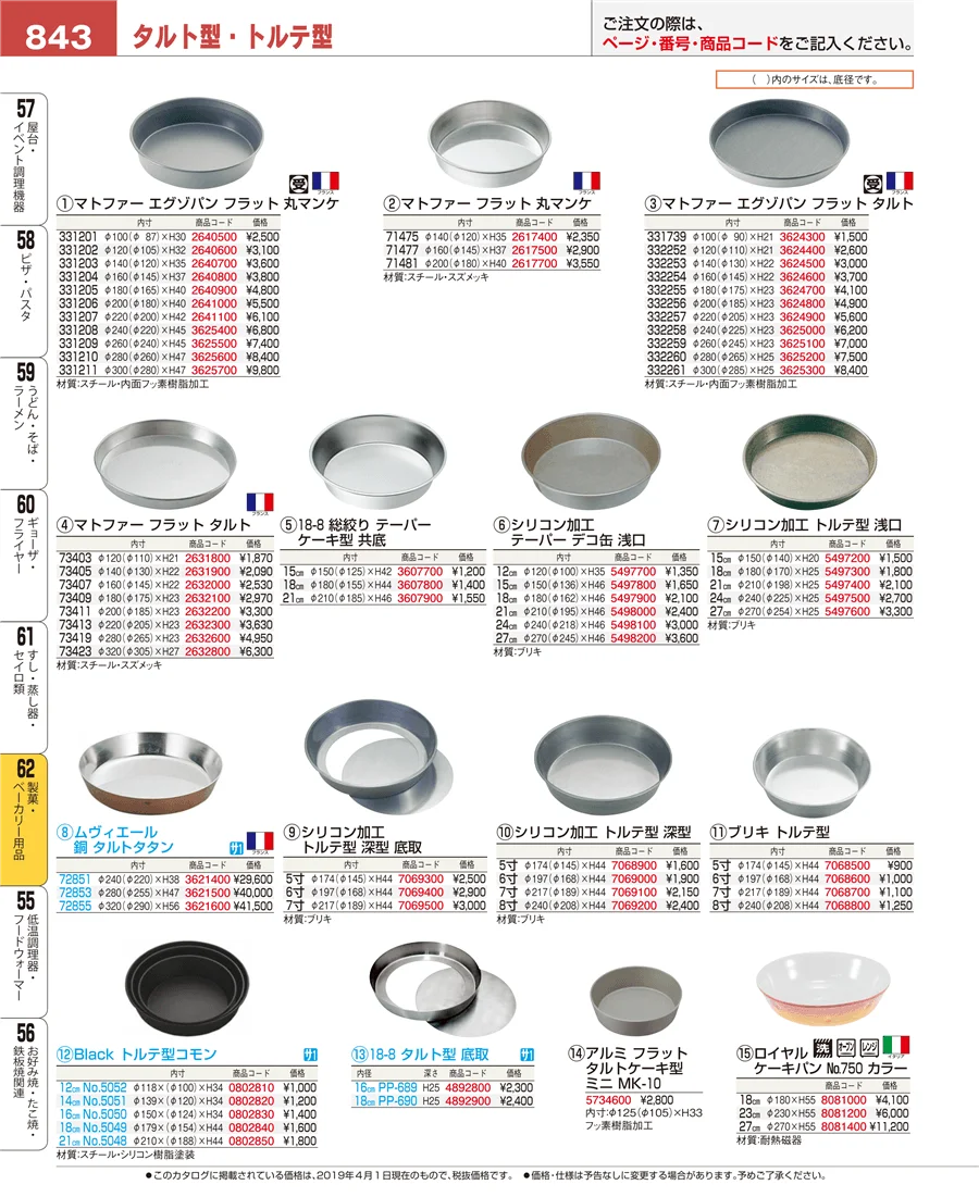 製菓・ベーカリー用品 ページ843