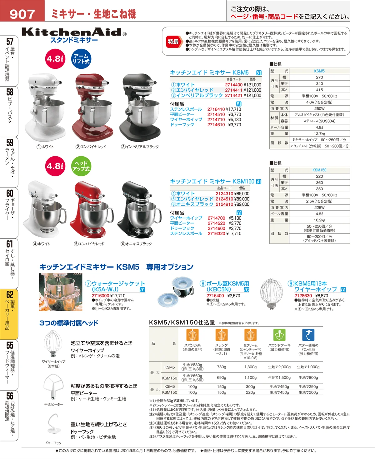 EBM業務用厨房用品カタログvol.19・ページ番号907・製菓・ベーカリー用品