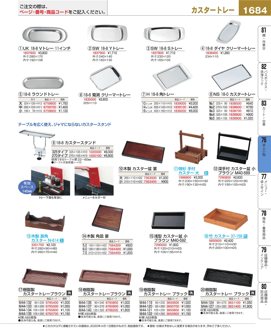 料理演出用品 ページ1684