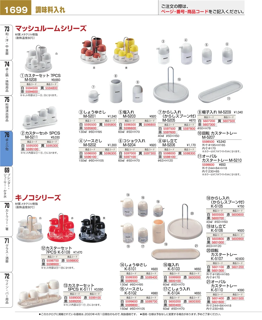 料理演出用品 ページ1699