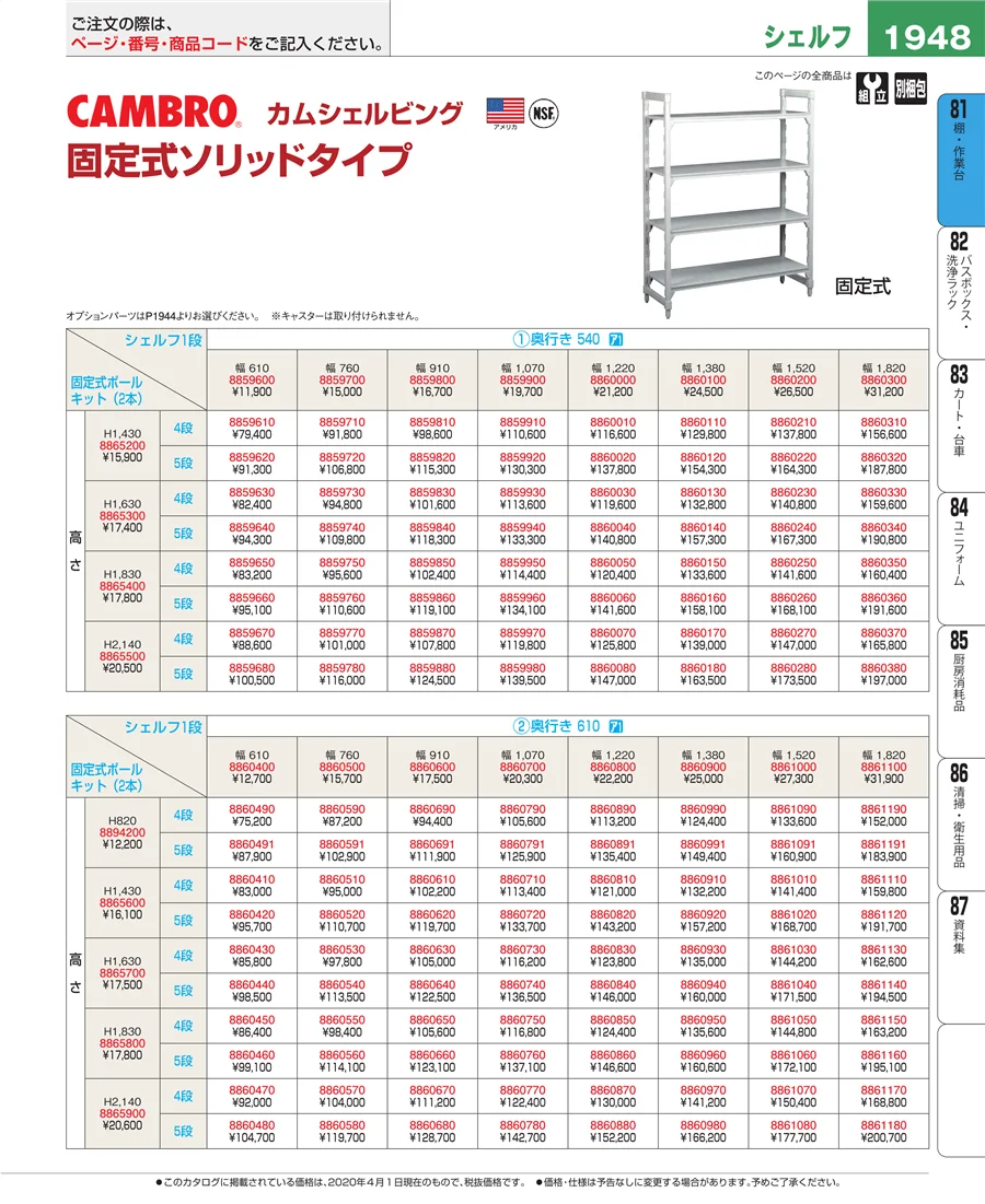 店舗備品・防災用品 ページ1948