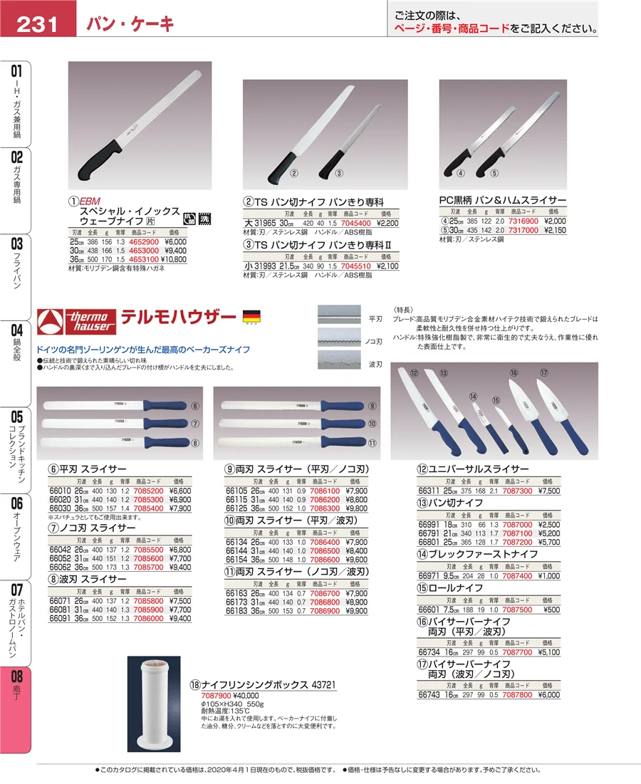 ホテルパン・ガストロノームパン ページ231
