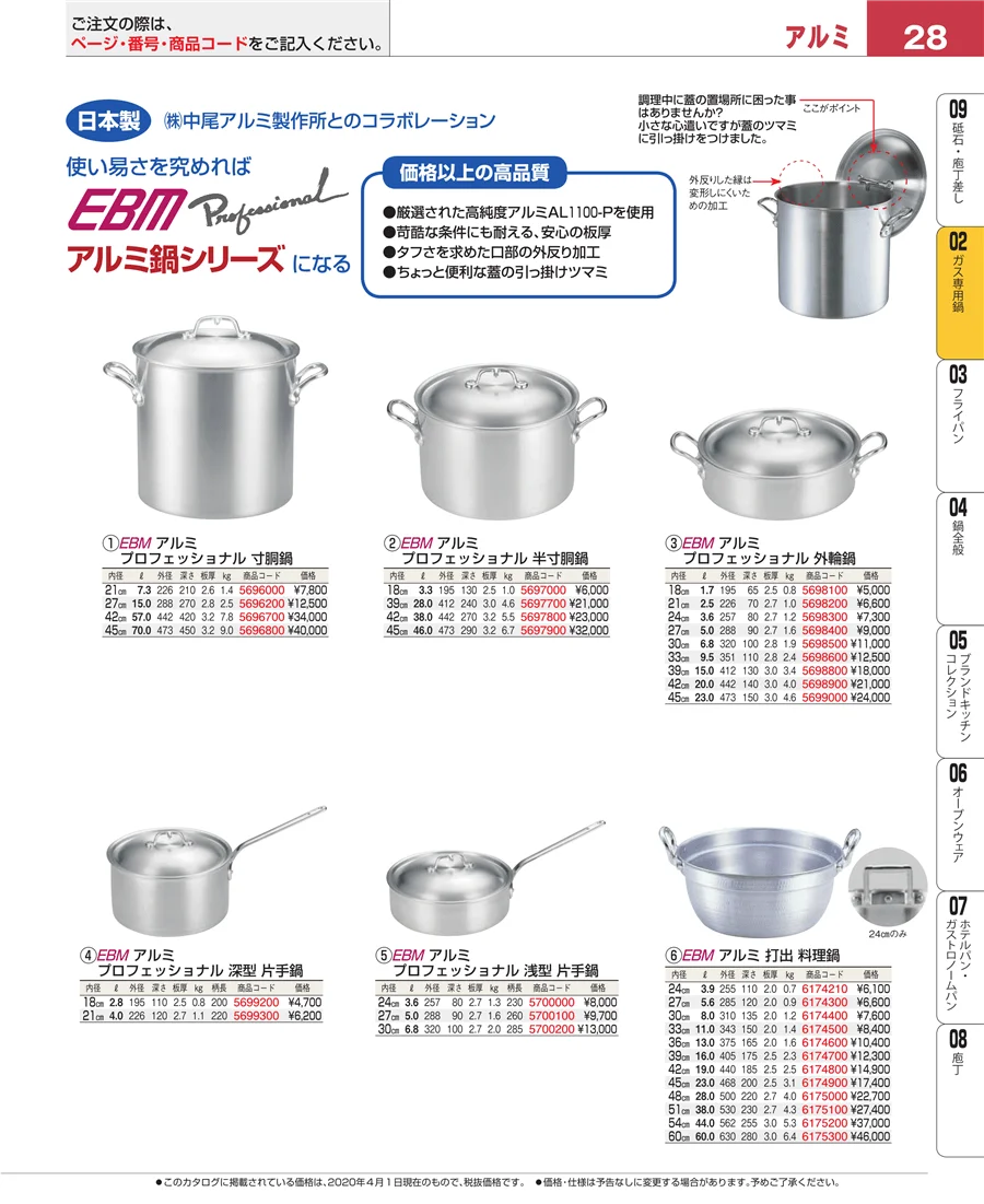 ＩＨ・ガス兼用鍋 ページ28