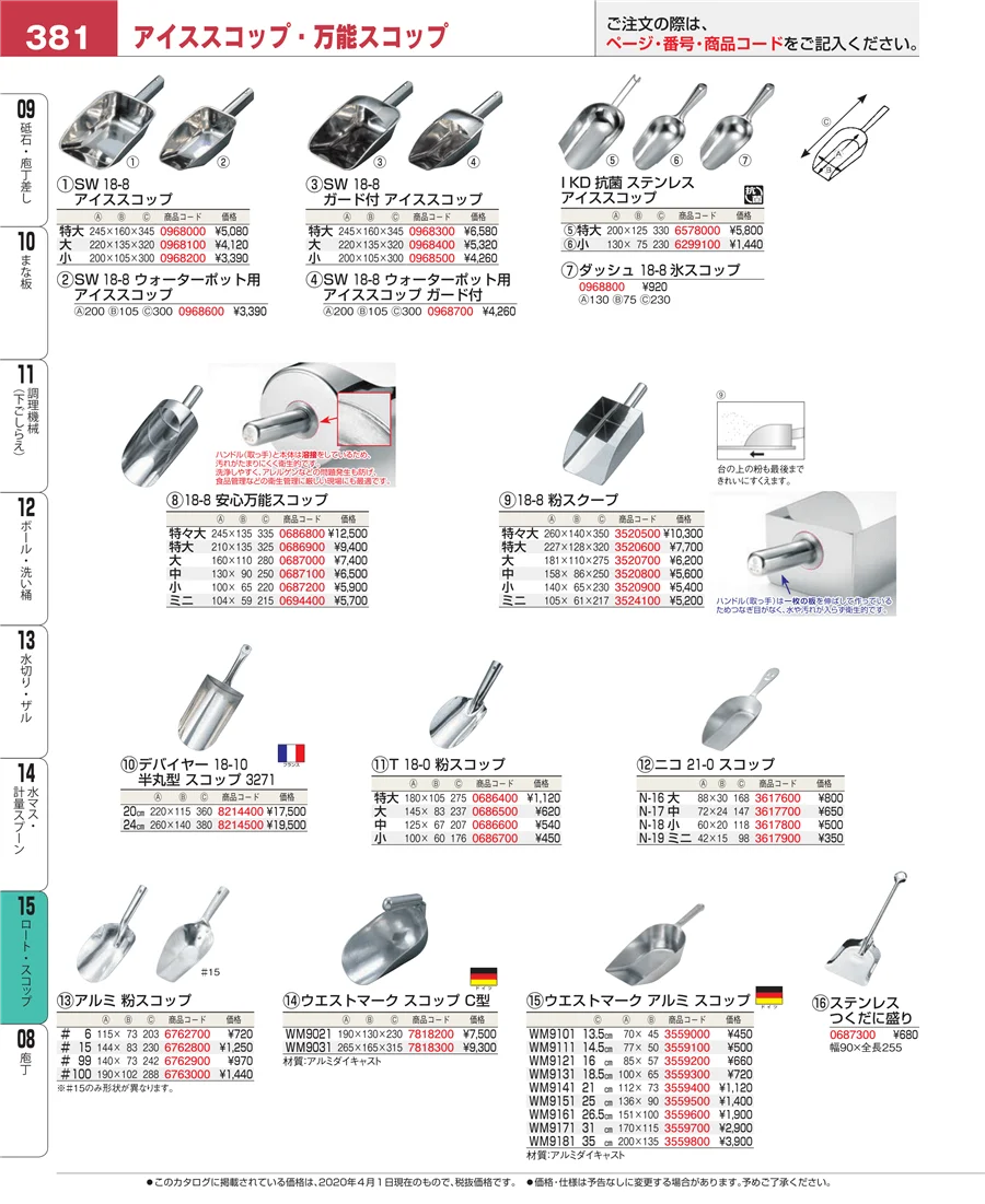 水マス・計量スプーン ページ381