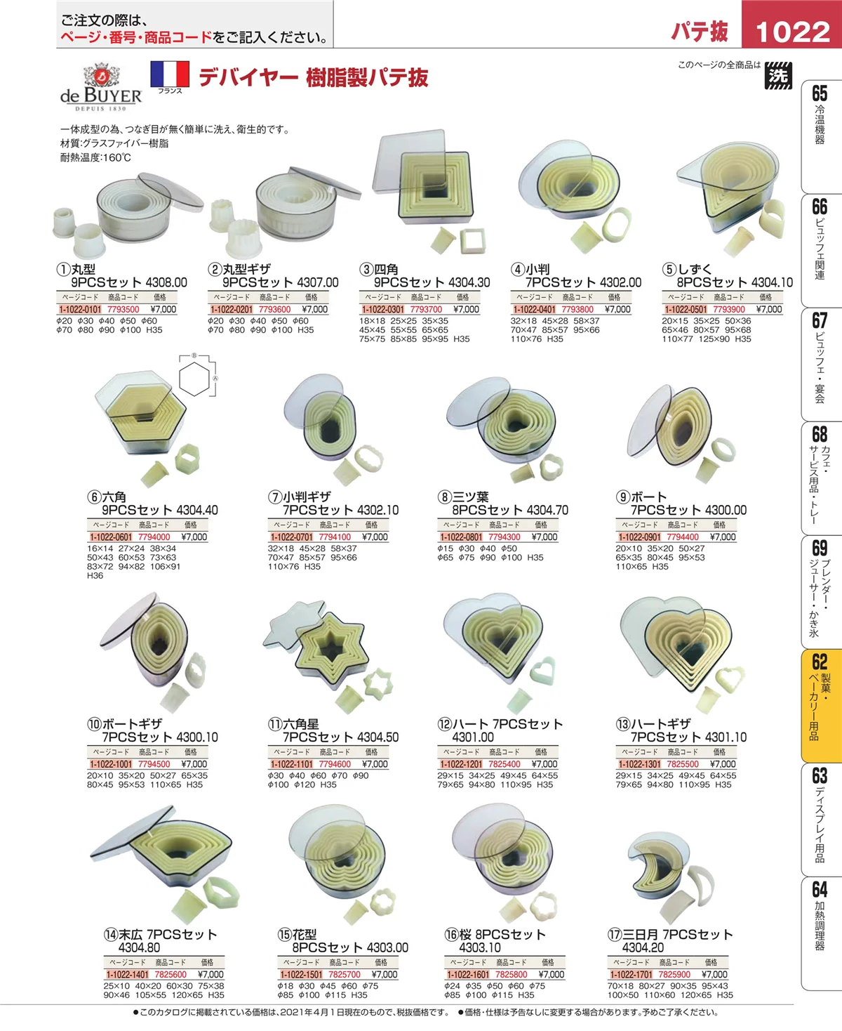 EBM業務用厨房用品カタログvol.21・ページ番号1022・すし・蒸し器・セイロ類