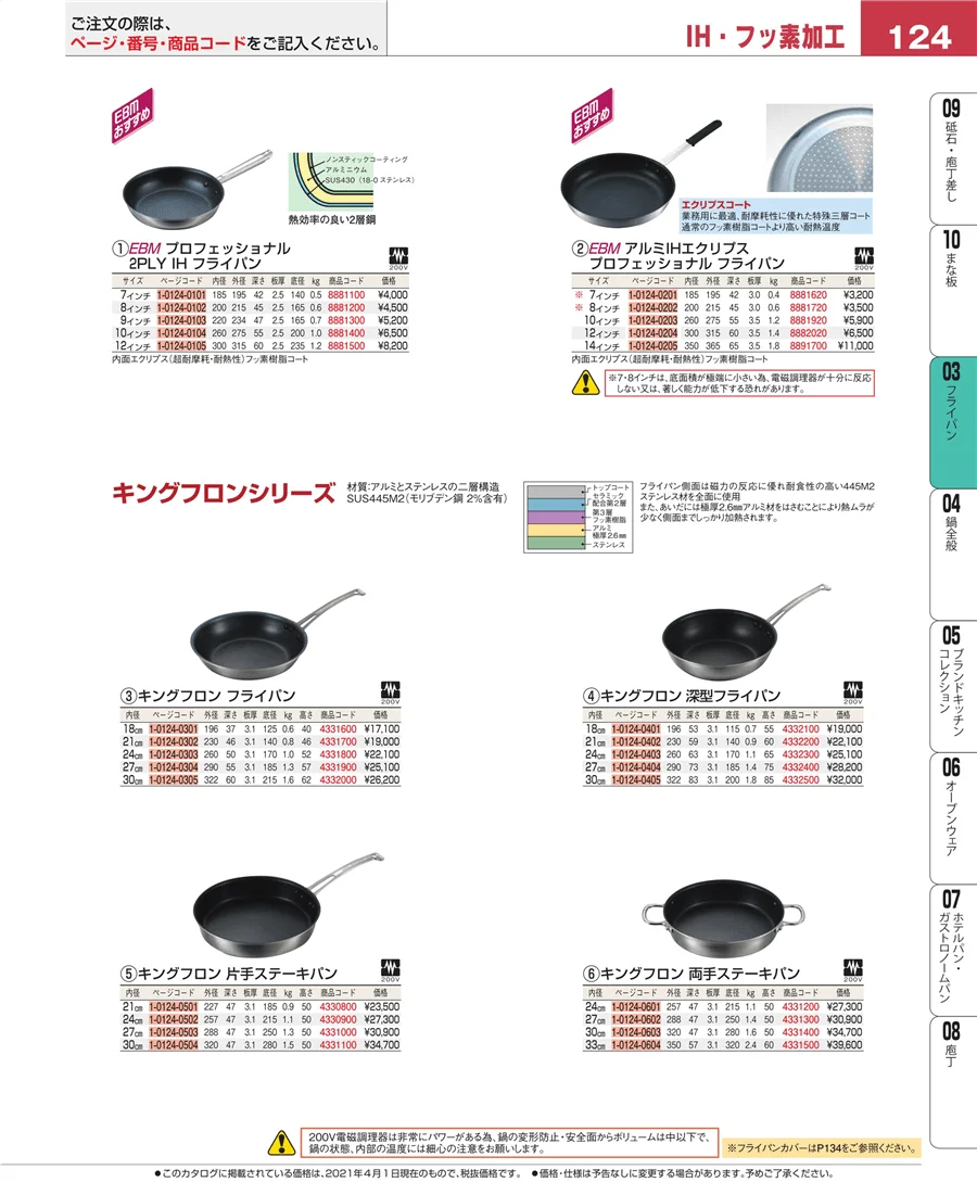 ガス専用鍋 ページ124