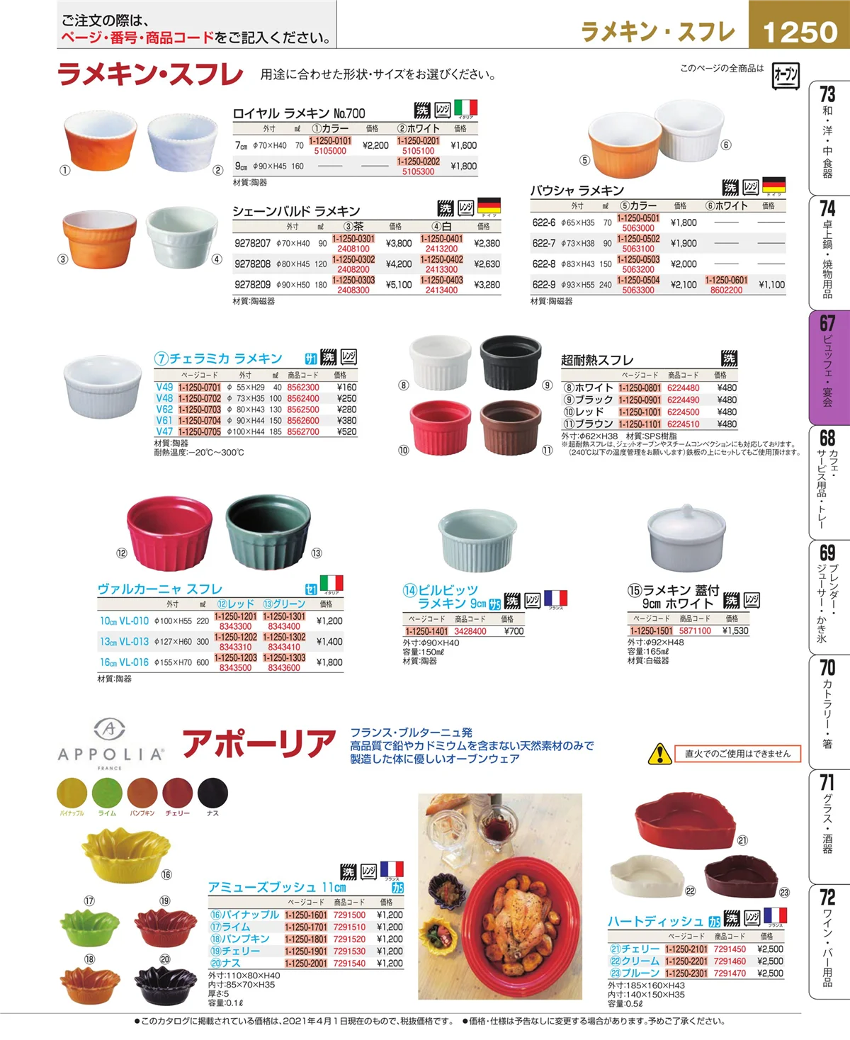 EBM業務用厨房用品カタログvol.21・ページ番号1250・ビュッフェ関連
