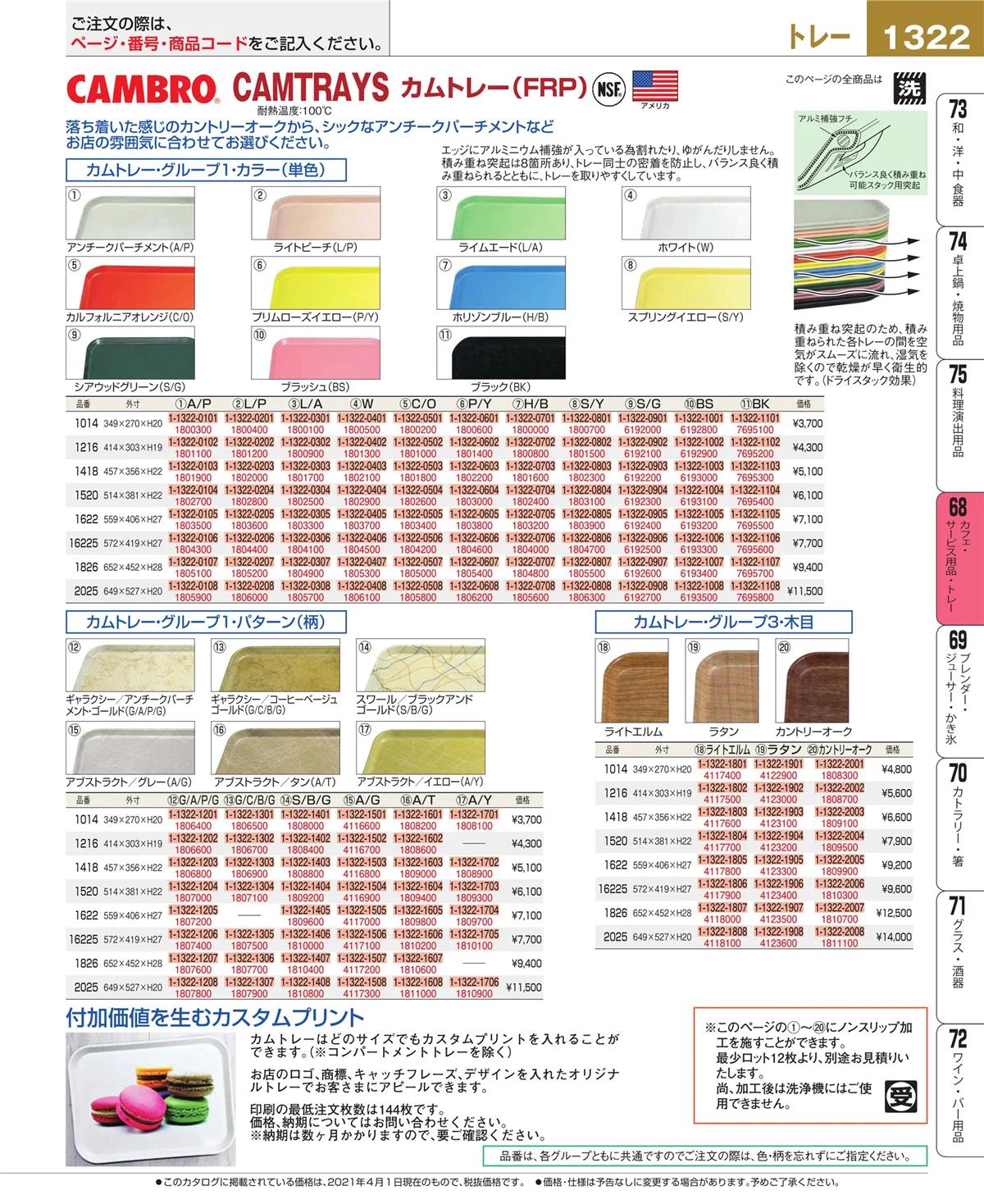 EBM業務用厨房用品カタログvol.21・ページ番号1322・ビュッフェ・宴会