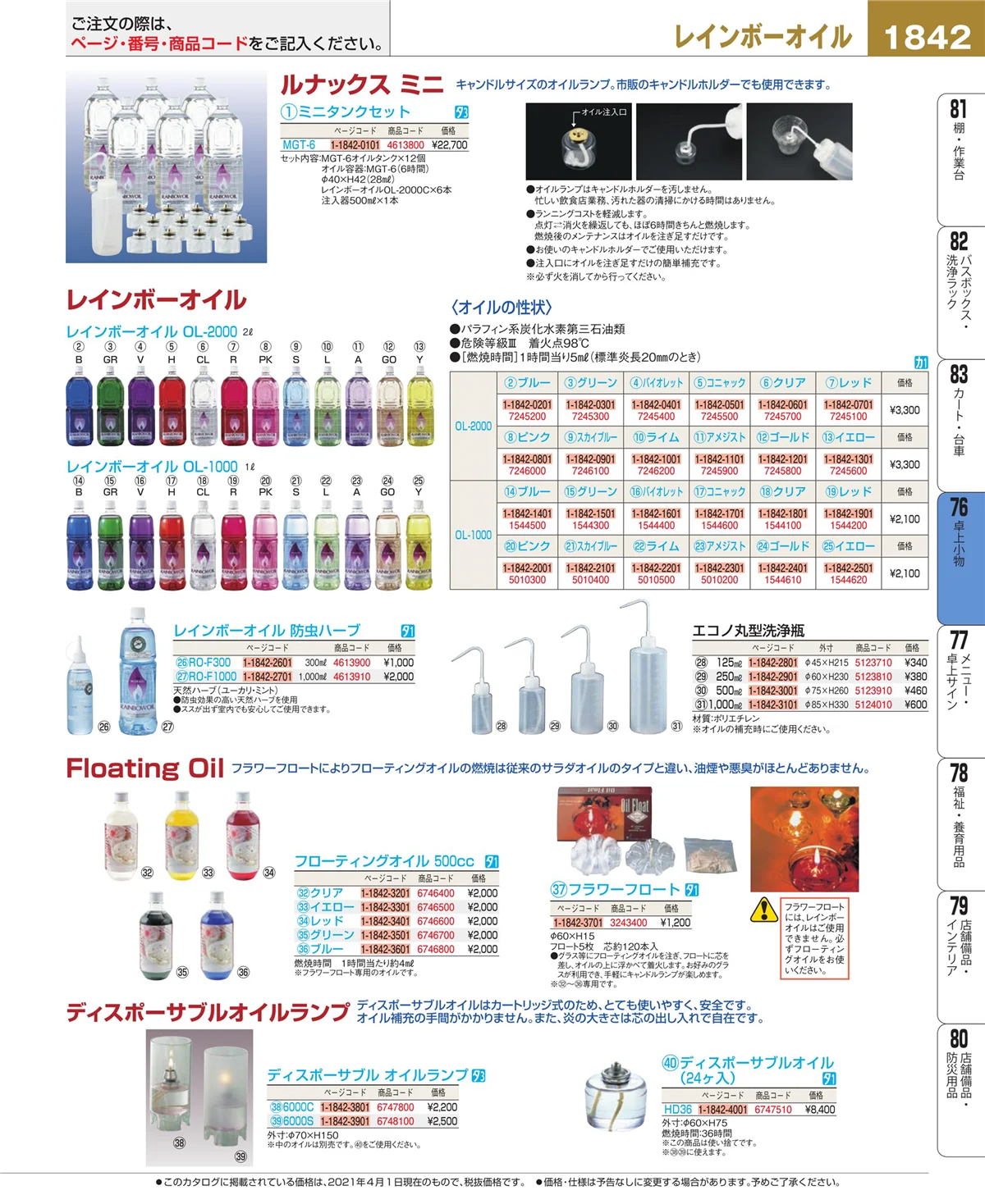 EBM業務用厨房用品カタログvol.21・ページ番号1842・料理演出用品