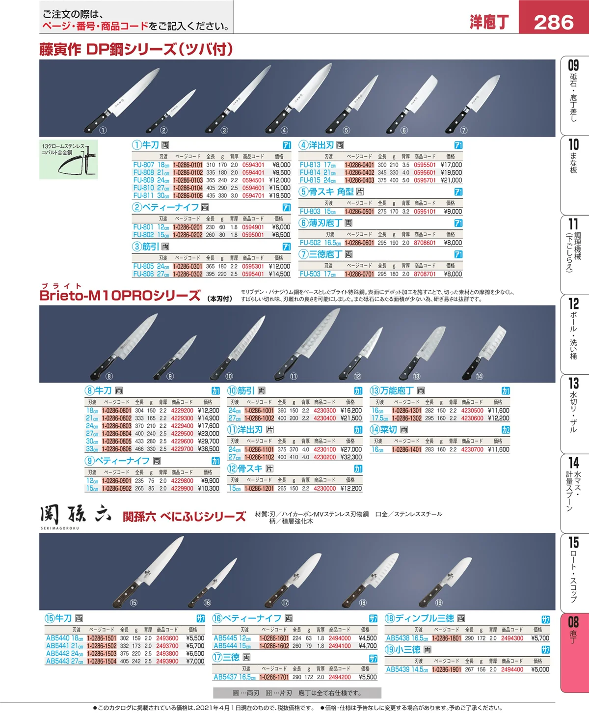 EBM業務用厨房用品カタログvol.21・ページ番号286・ホテルパン・ガストロノームパン