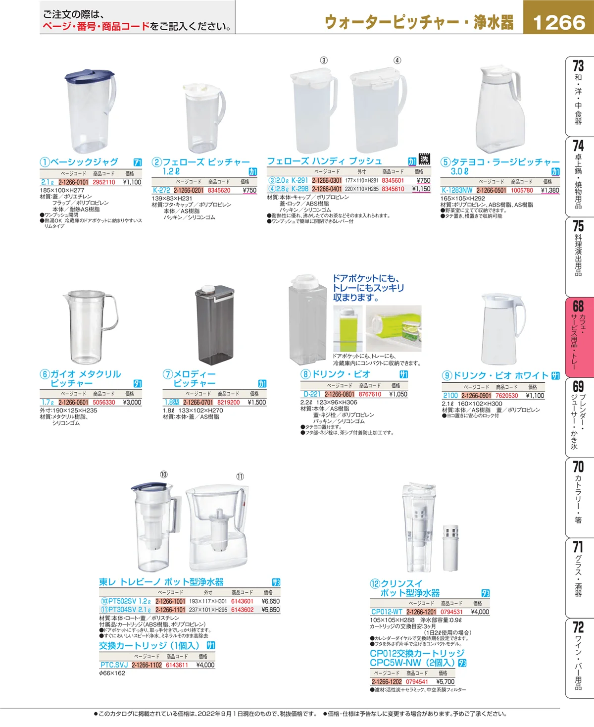 EBM業務用厨房用品カタログvol.22・ページ番号1266・ビュッフェ・宴会