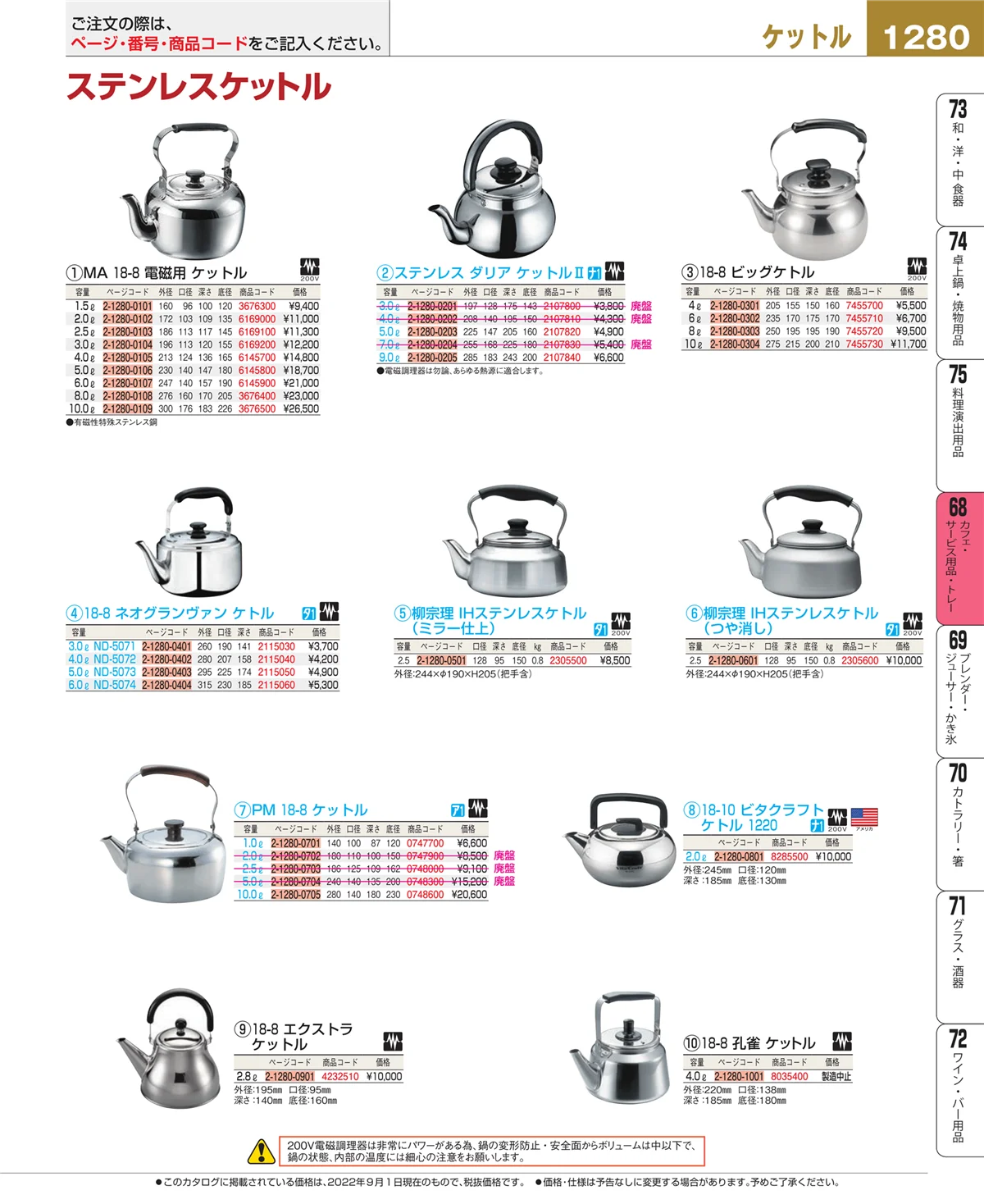 EBM業務用厨房用品カタログvol.22・ページ番号1280・ビュッフェ・宴会