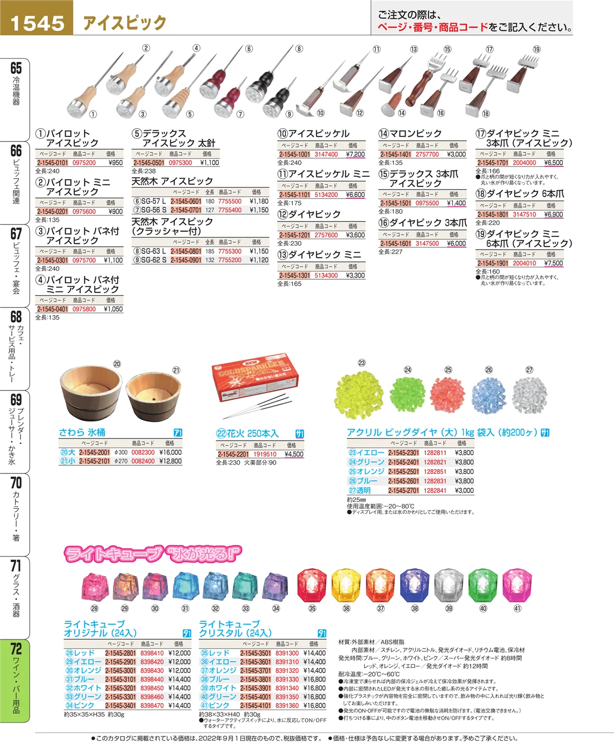 EBM業務用厨房用品カタログvol.22・ページ番号1545・グラス・酒器