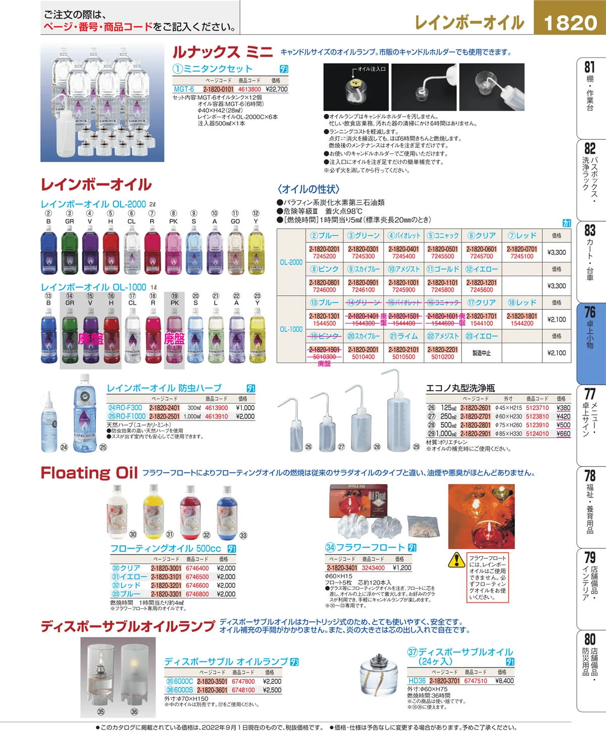 EBM業務用厨房用品カタログvol.22・ページ番号1820・料理演出用品