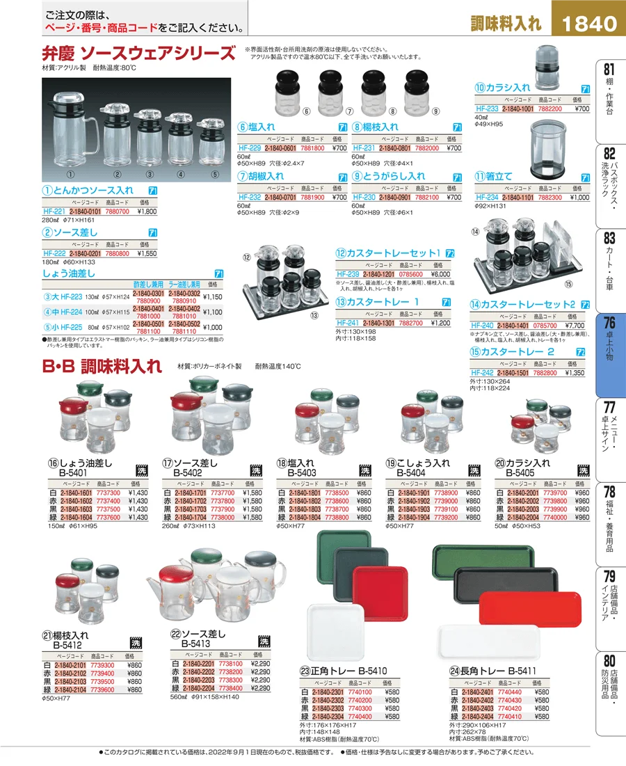 料理演出用品 ページ1840