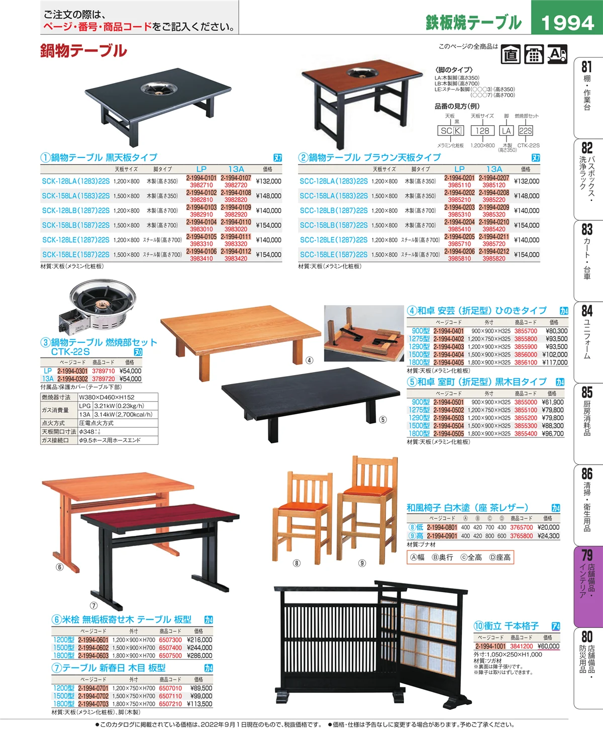 EBM業務用厨房用品カタログvol.22・ページ番号1994・福祉・養育用品