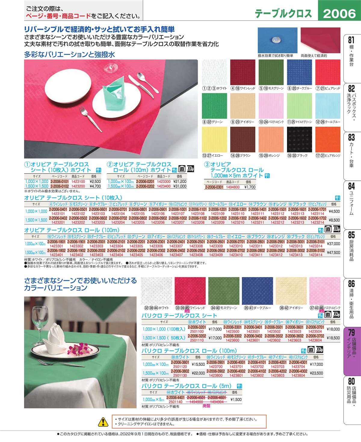 EBM業務用厨房用品カタログvol.22・ページ番号2006・福祉・養育用品