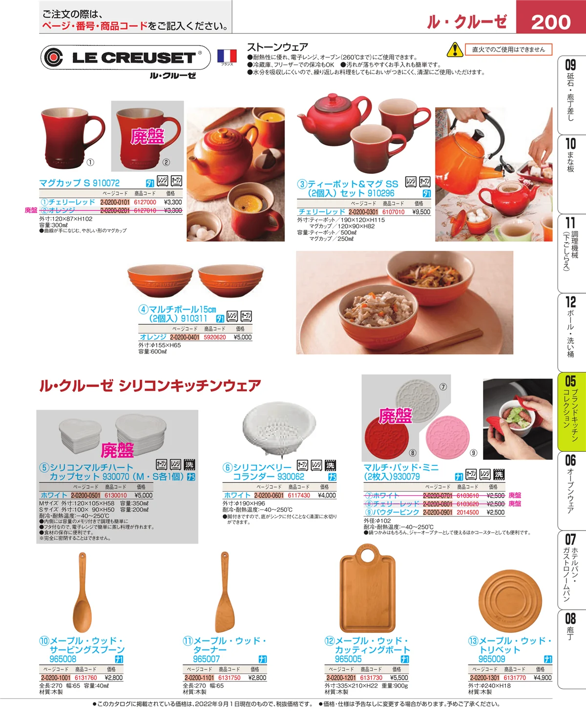 EBM業務用厨房用品カタログvol.22・ページ番号200・鍋全般