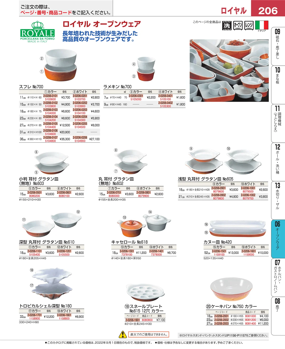 EBM業務用厨房用品カタログvol.22・ページ番号206・ブランドキッチンコレクション