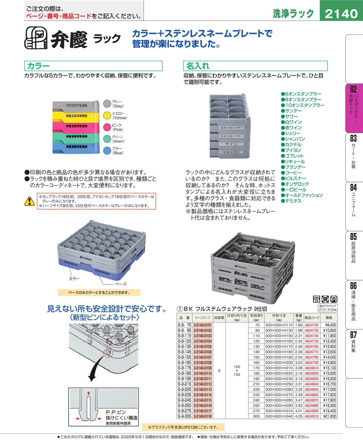 EBM業務用厨房用品カタログvol.22・ページ番号2140・棚・作業台