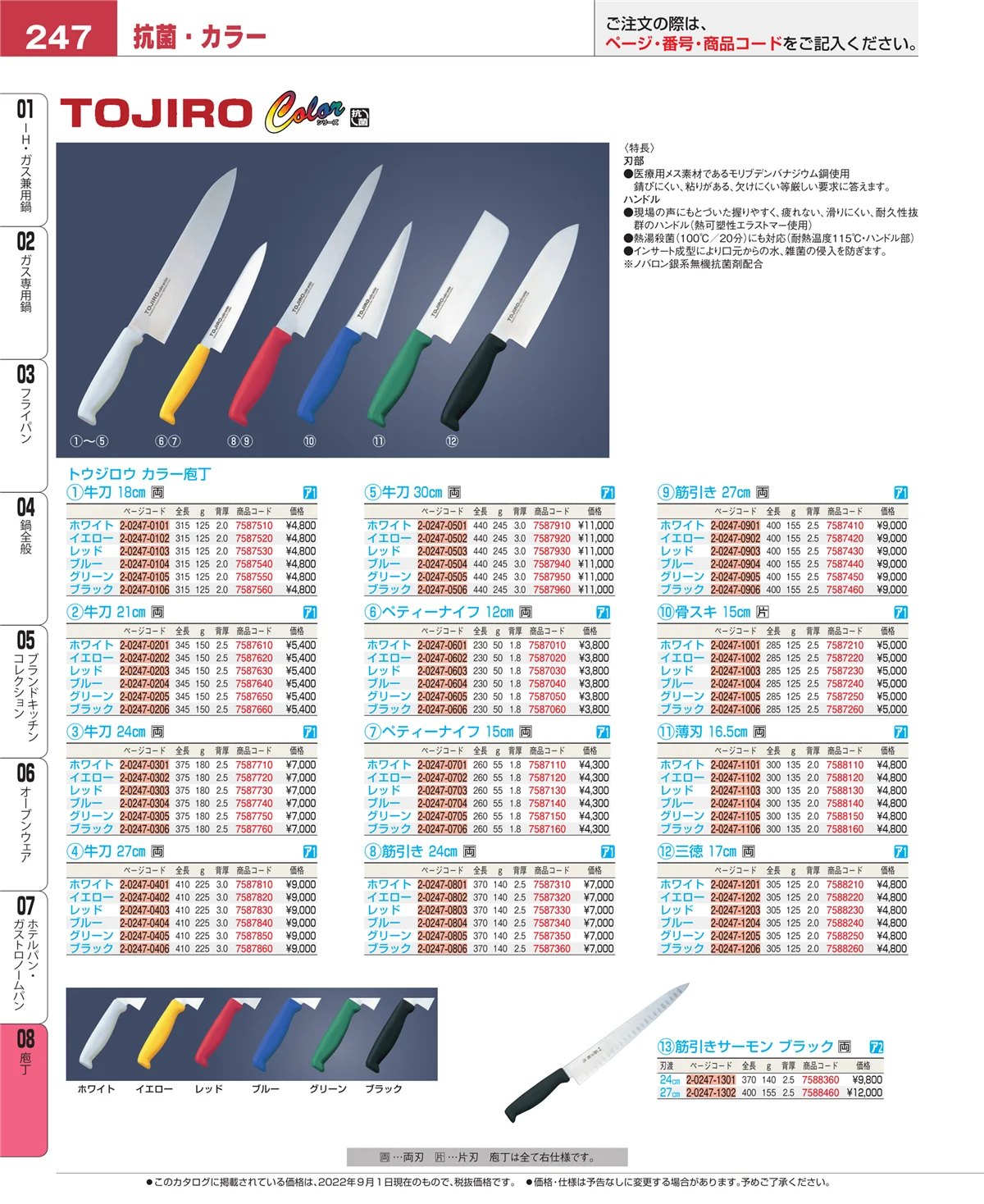 EBM業務用厨房用品カタログvol.22・ページ番号247・ホテルパン・ガストロノームパン