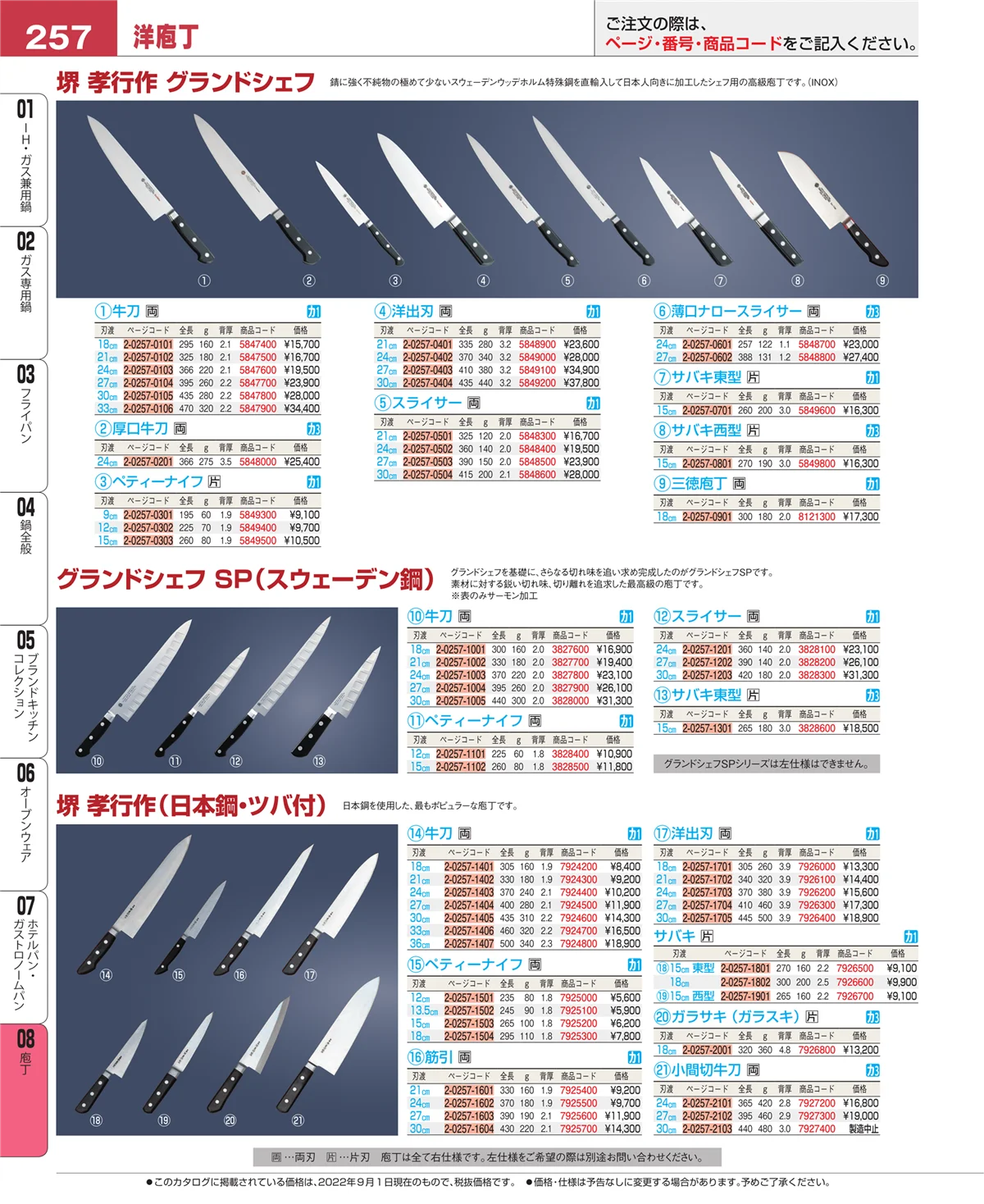 EBM業務用厨房用品カタログvol.22・ページ番号257・ホテルパン・ガストロノームパン