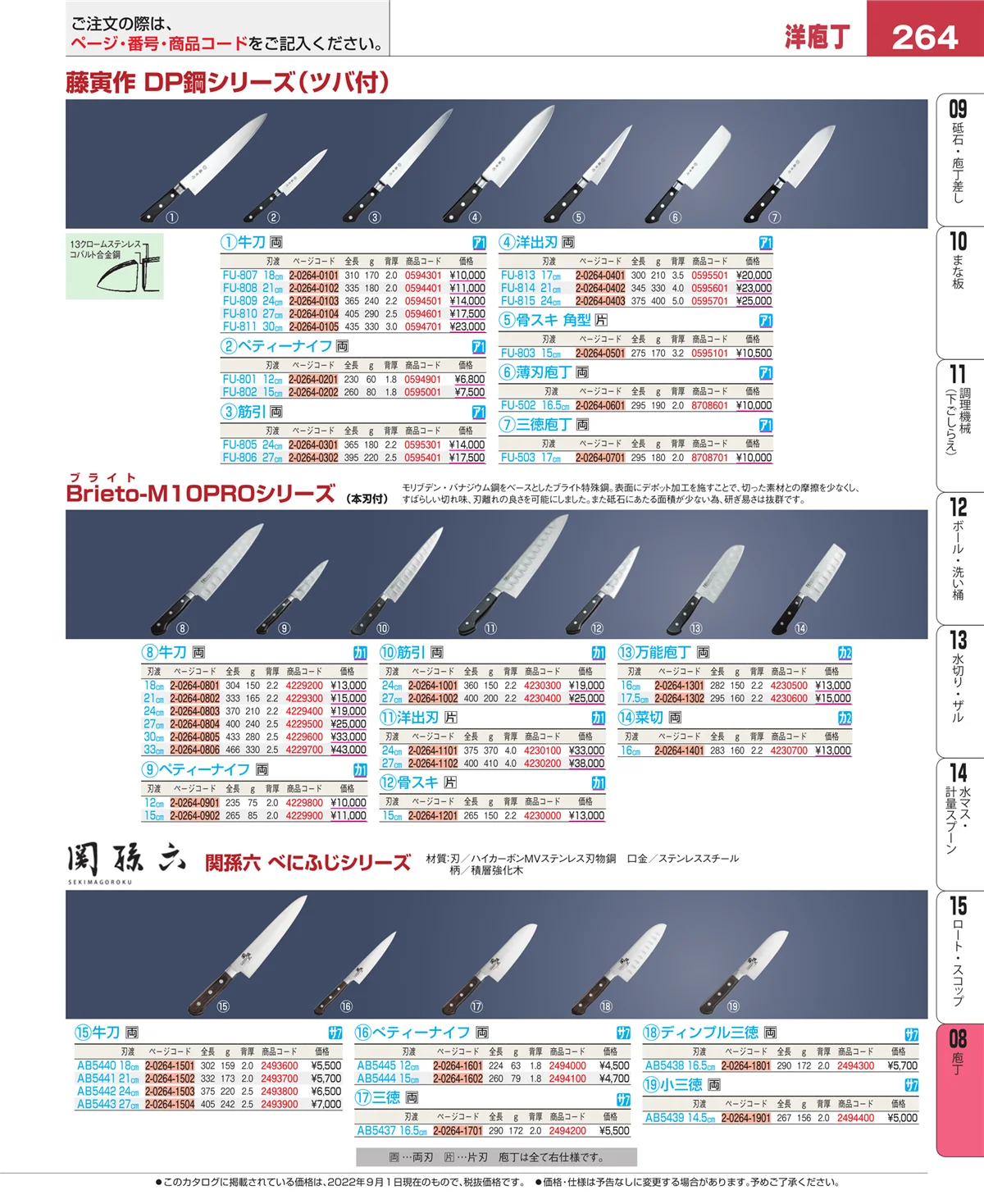 EBM業務用厨房用品カタログvol.22・ページ番号264・ホテルパン・ガストロノームパン