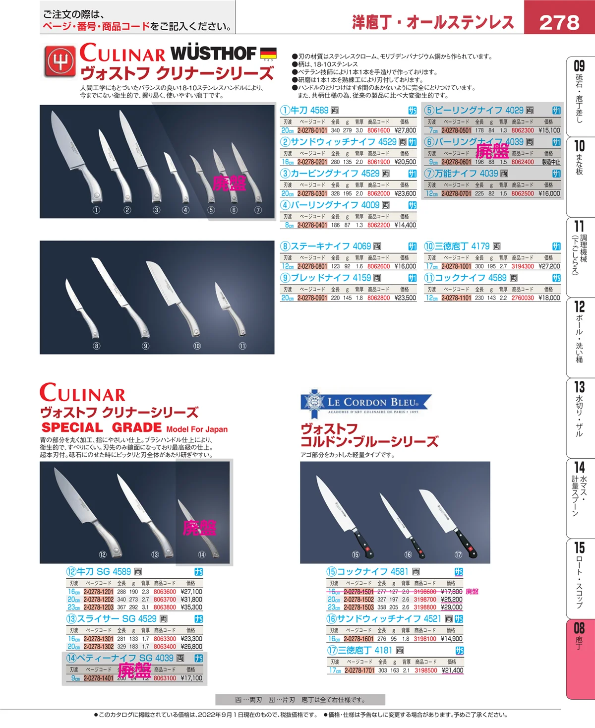 EBM業務用厨房用品カタログvol.22・ページ番号278・ホテルパン・ガストロノームパン