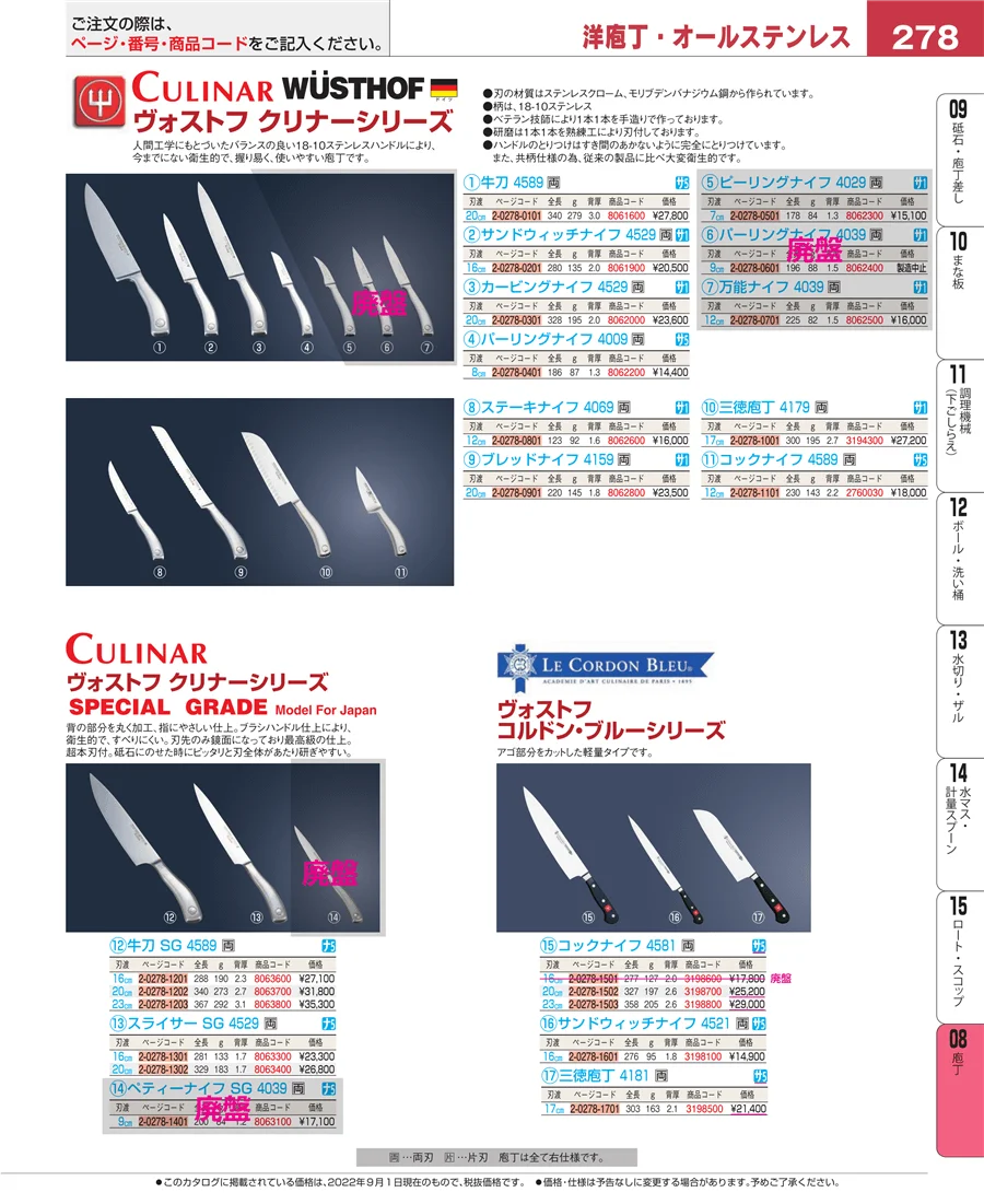 ホテルパン・ガストロノームパン ページ278