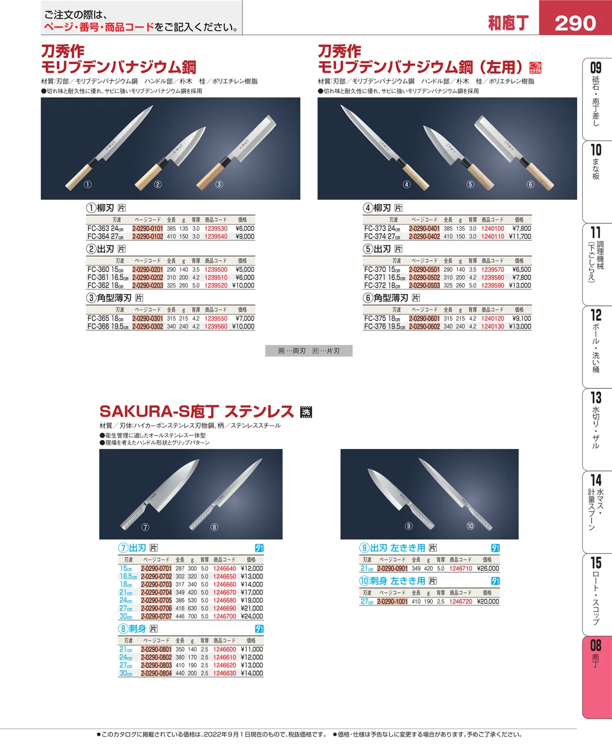 EBM業務用厨房用品カタログvol.22・ページ番号290・ホテルパン・ガストロノームパン