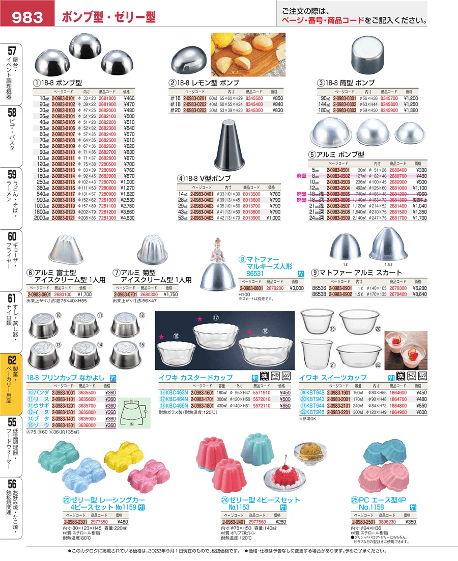 すし・蒸し器・セイロ類 ページ983