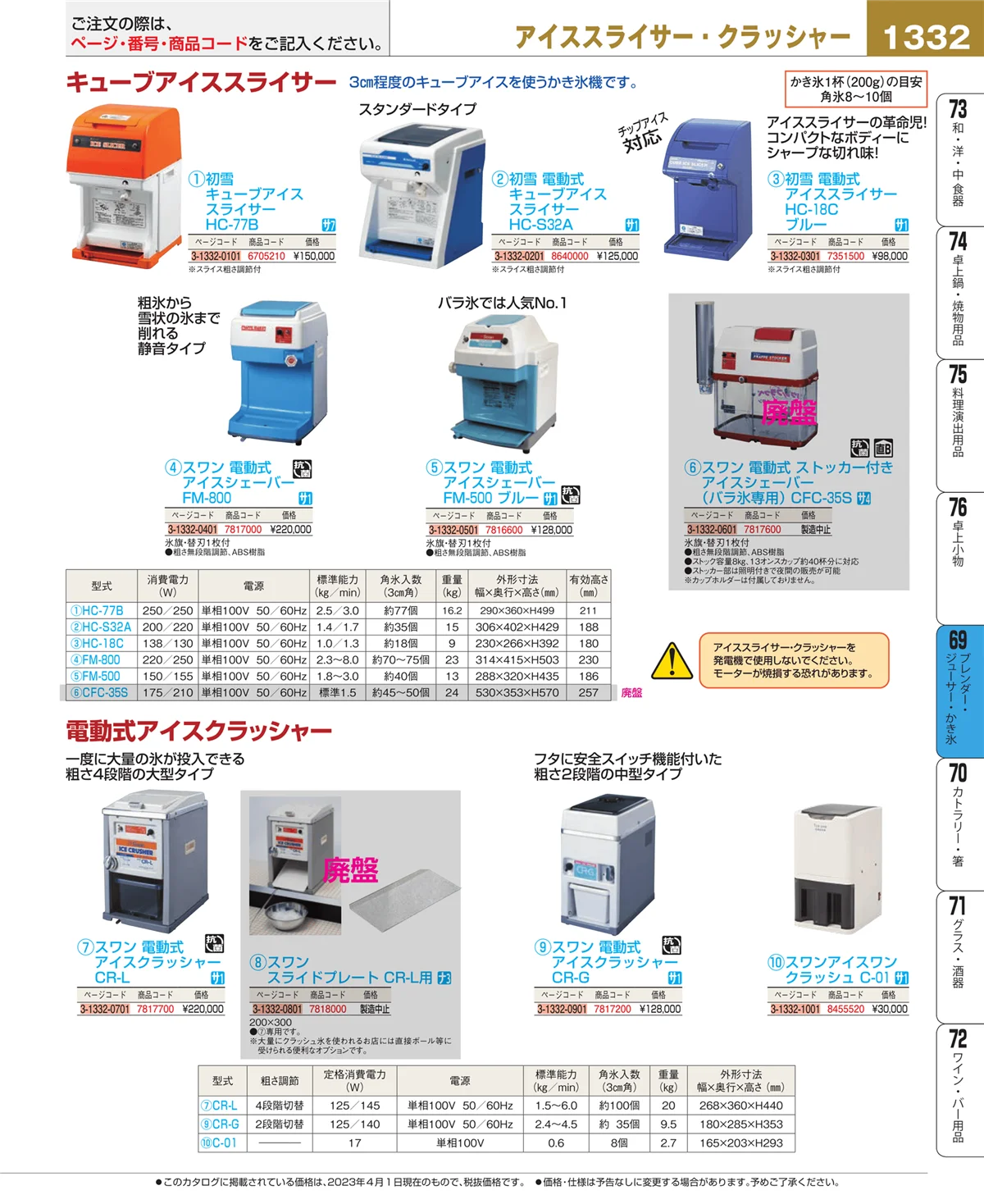 EBM業務用厨房用品カタログvol.23・ページ番号1332・カフェ・サービス用品・トレー