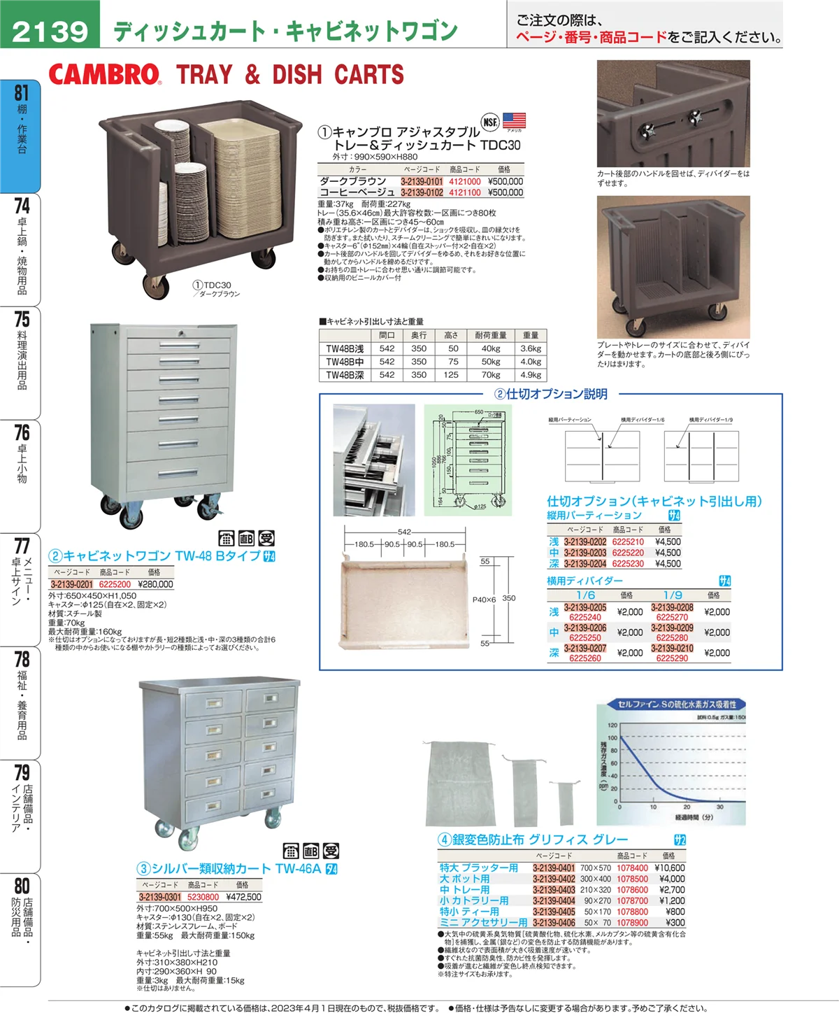 EBM業務用厨房用品カタログvol.23・ページ番号2139・店舗備品・防災用品