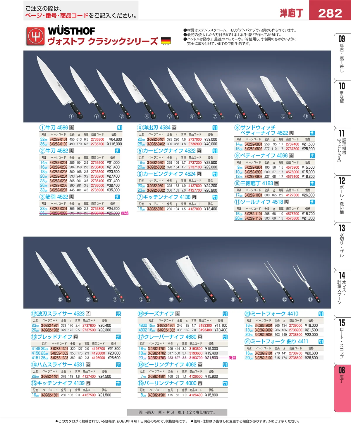 EBM業務用厨房用品カタログvol.23・ページ番号282・ホテルパン・ガストロノームパン