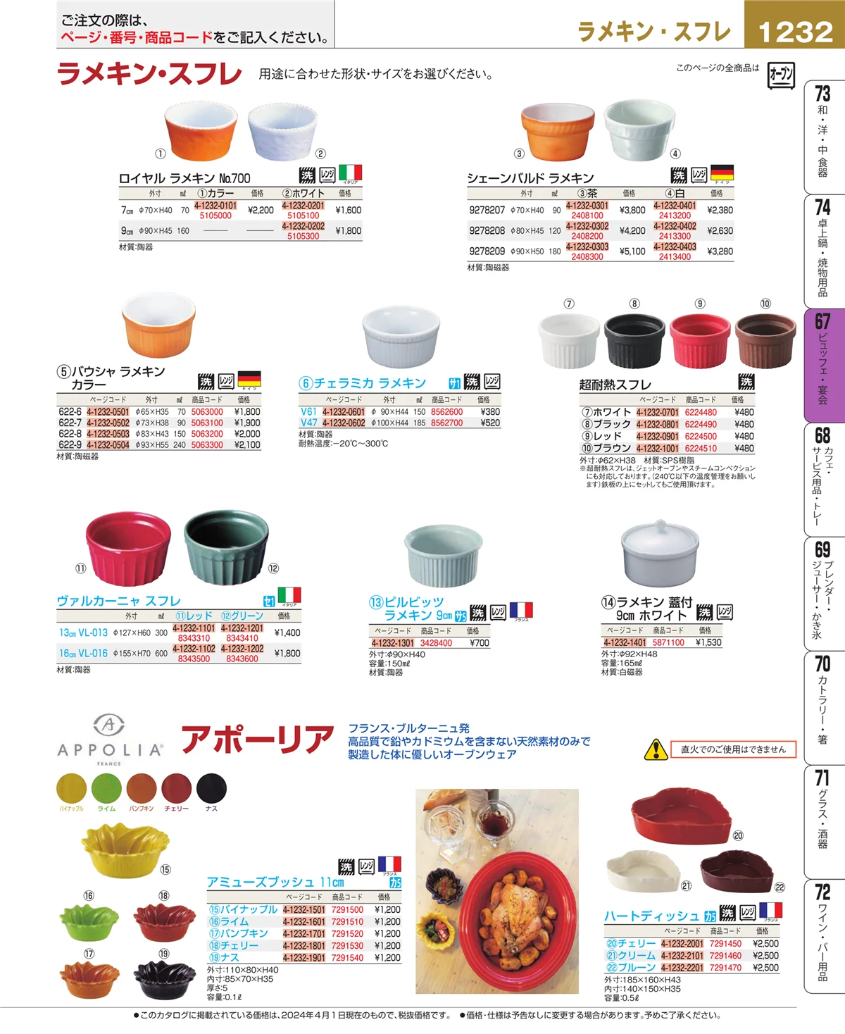 EBM業務用厨房用品カタログvol.24・ページ番号1232・ビュッフェ関連