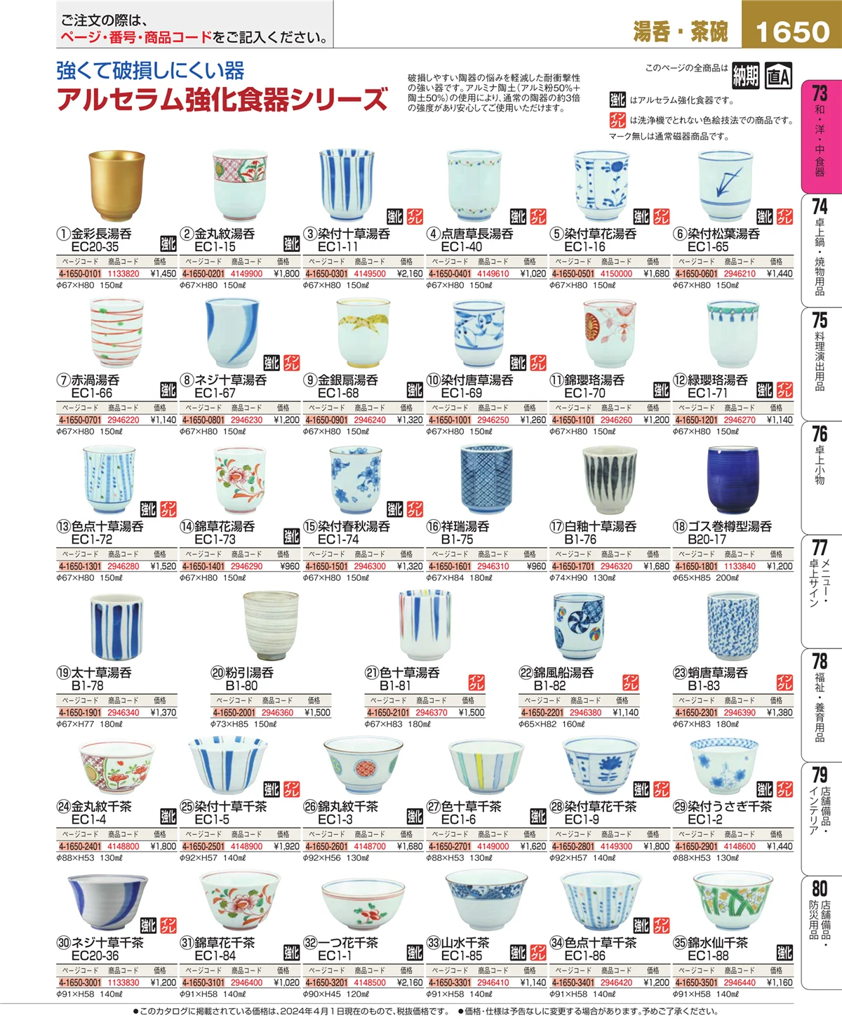 EBM業務用厨房用品カタログvol.24・ページ番号1650・ワイン・バー用品
