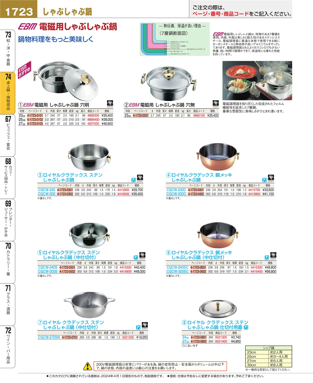 EBM業務用厨房用品カタログvol.24・ページ番号1723・和・洋・中 食器