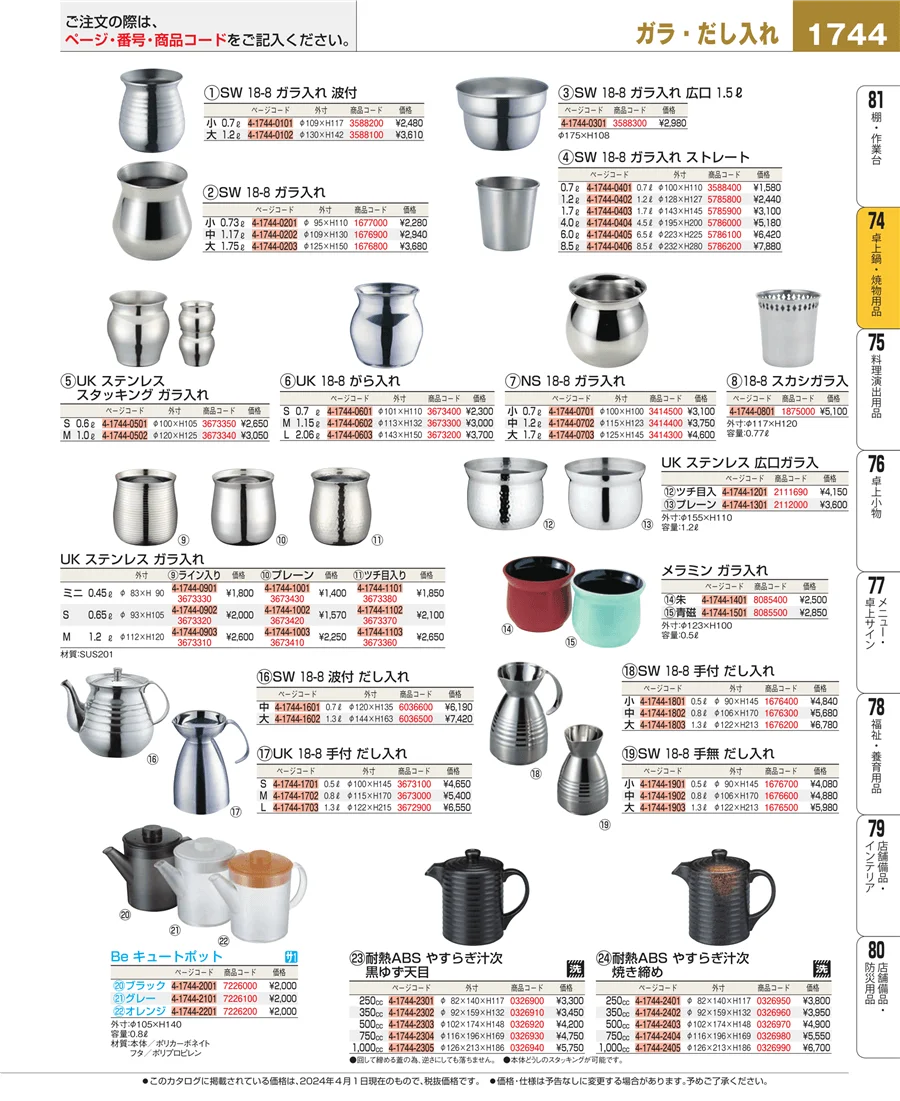 和・洋・中 食器 ページ1744