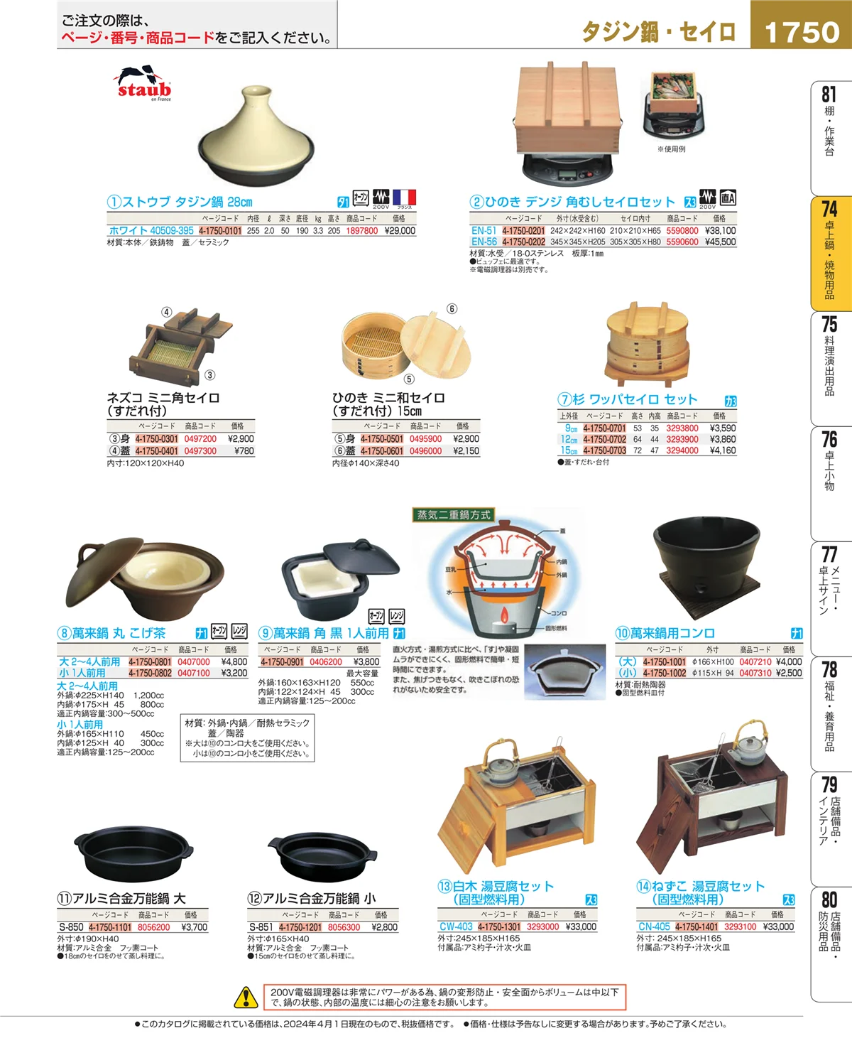 EBM業務用厨房用品カタログvol.24・ページ番号1750・和・洋・中 食器
