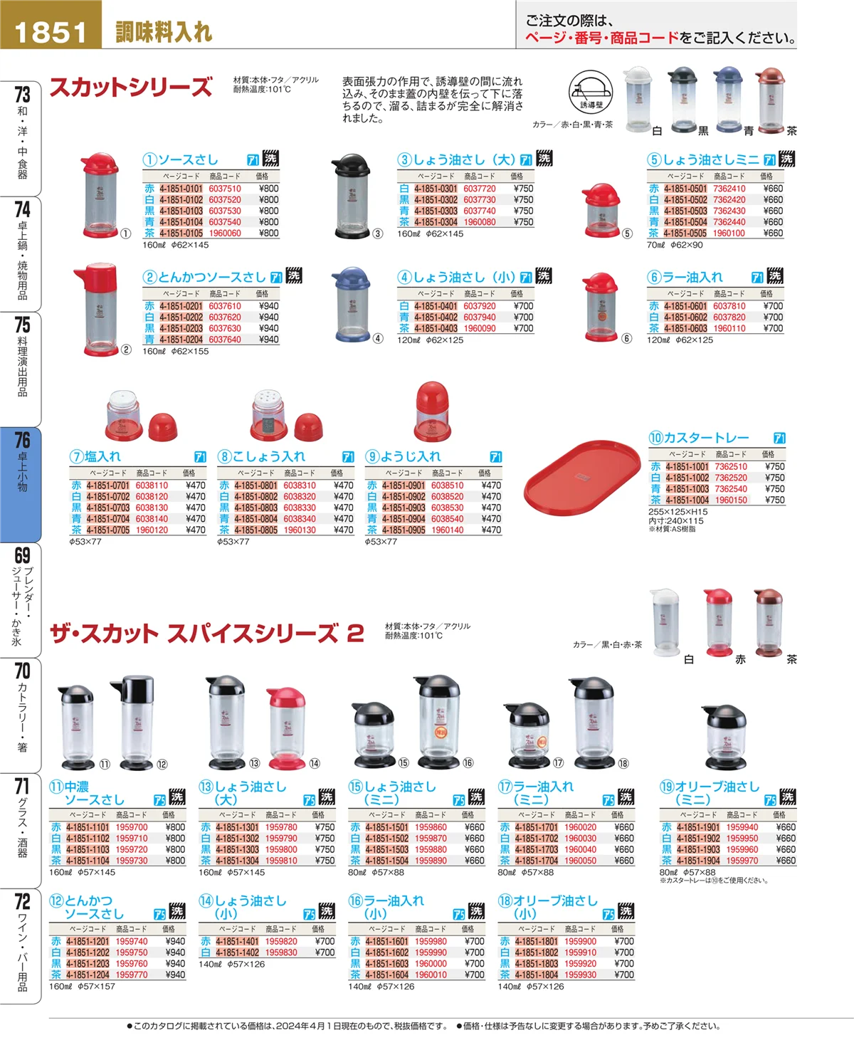 EBM業務用厨房用品カタログvol.24・ページ番号1851・料理演出用品