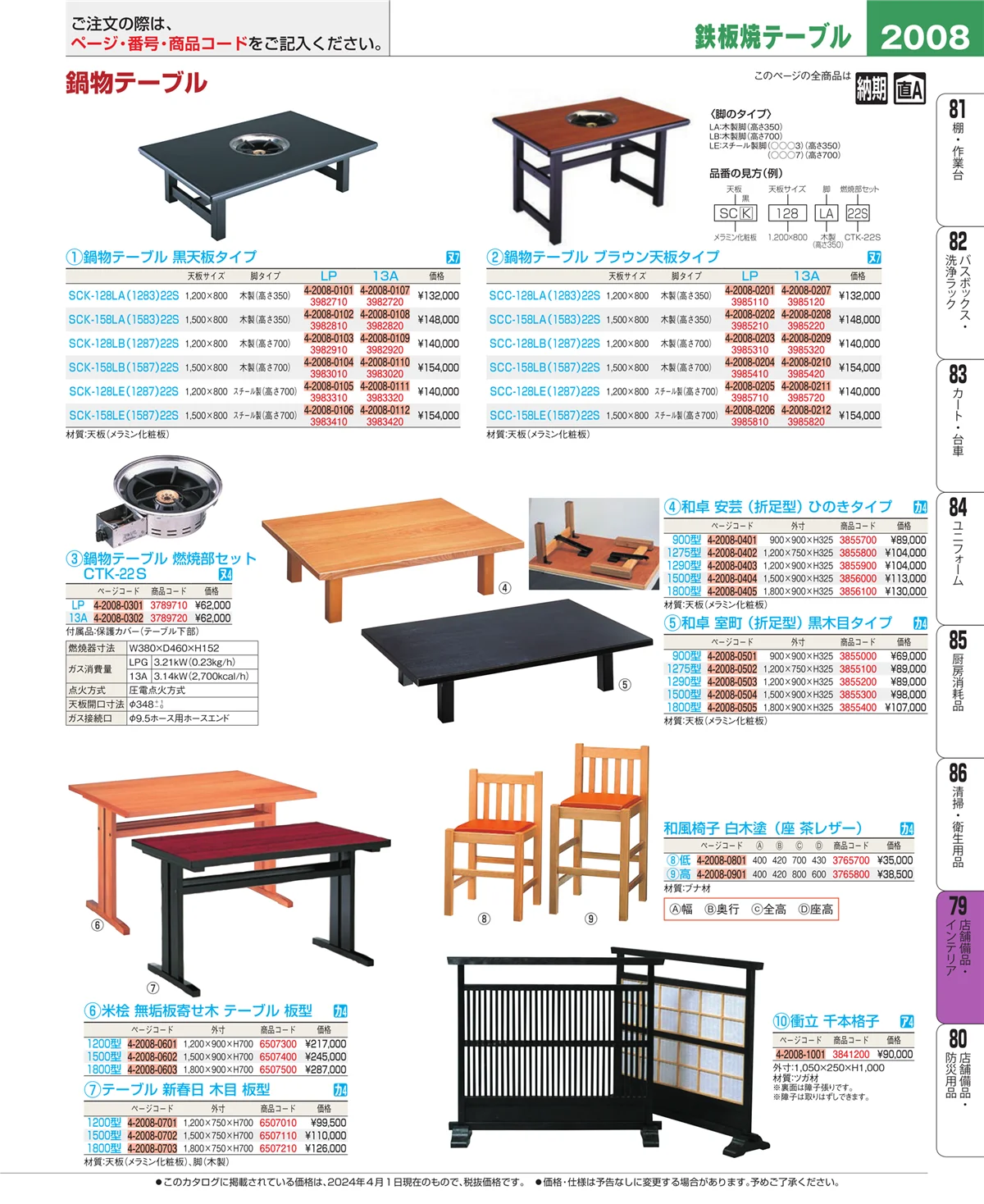 EBM業務用厨房用品カタログvol.24・ページ番号2008・福祉・養育用品