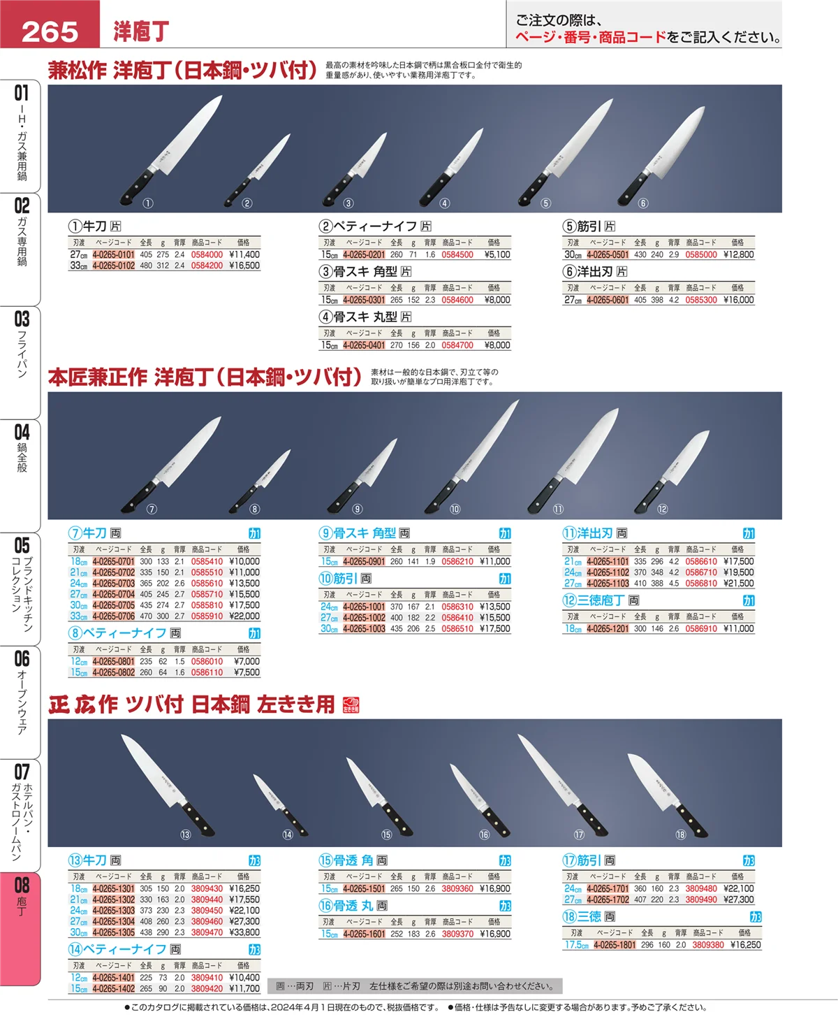 EBM業務用厨房用品カタログvol.24・ページ番号265・ホテルパン・ガストロノームパン