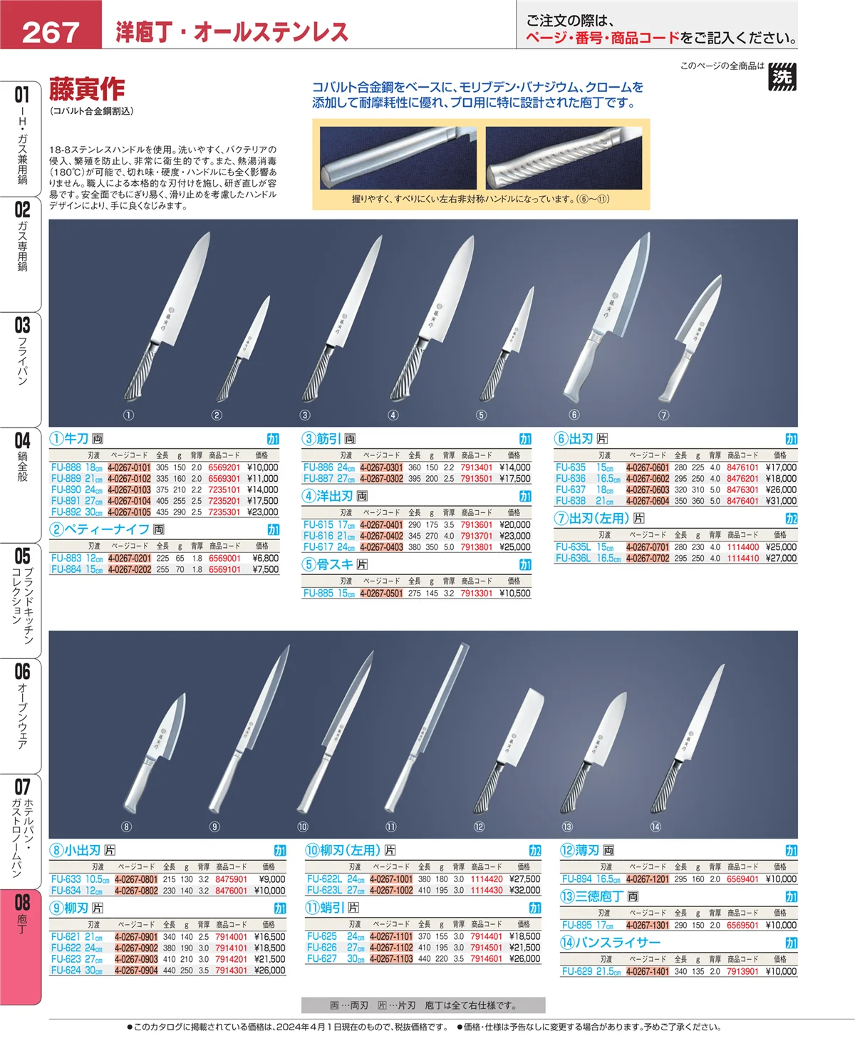 EBM業務用厨房用品カタログvol.24・ページ番号267・ホテルパン・ガストロノームパン