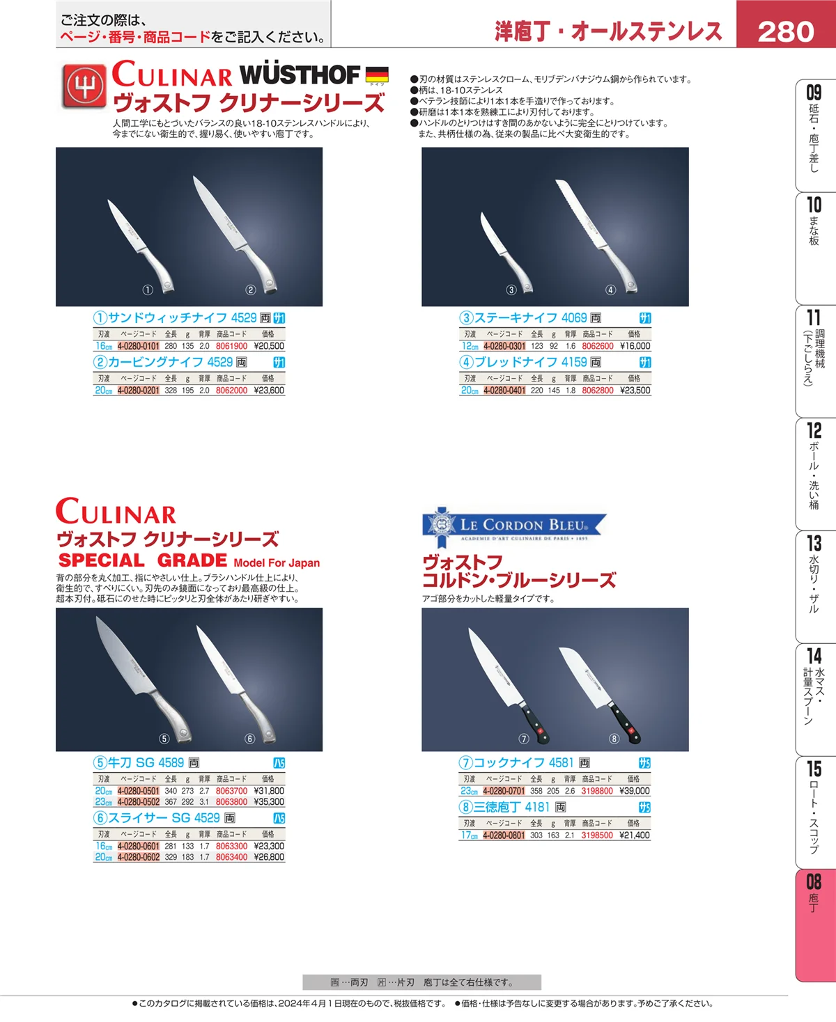 EBM業務用厨房用品カタログvol.24・ページ番号280・ホテルパン・ガストロノームパン