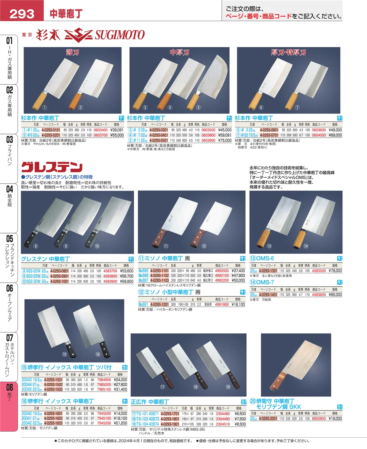 EBM業務用厨房用品カタログvol.24・ページ番号293・ホテルパン・ガストロノームパン