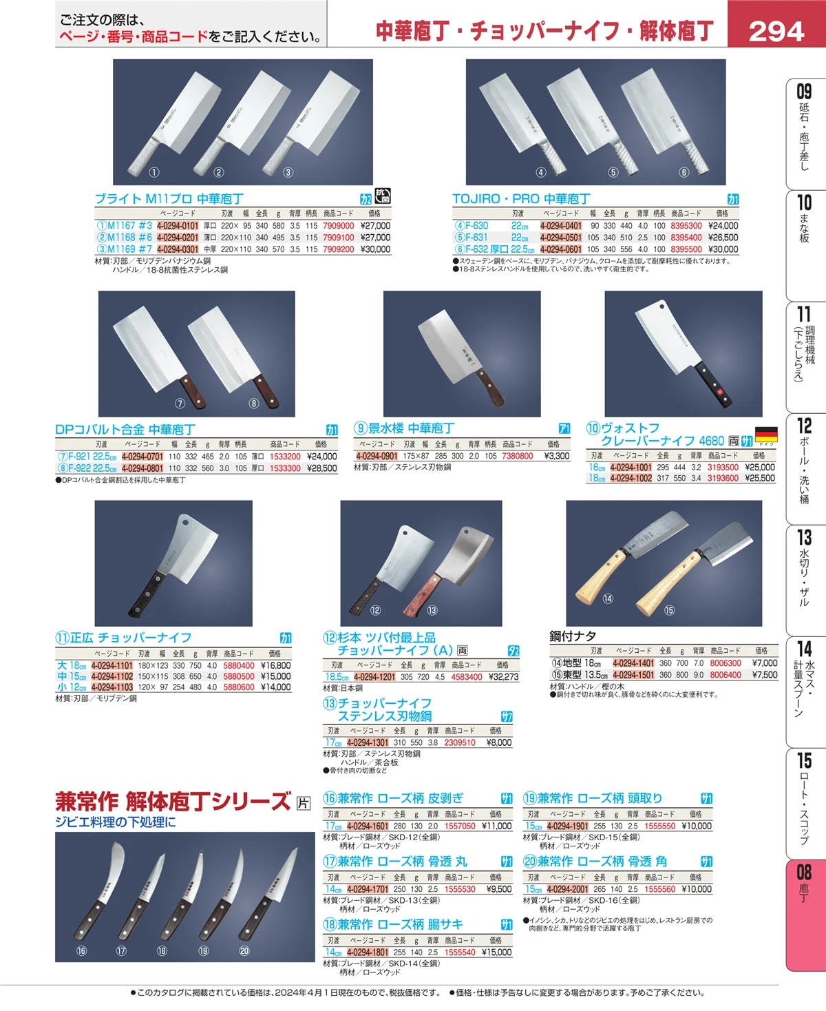 EBM業務用厨房用品カタログvol.24・ページ番号294・ホテルパン・ガストロノームパン
